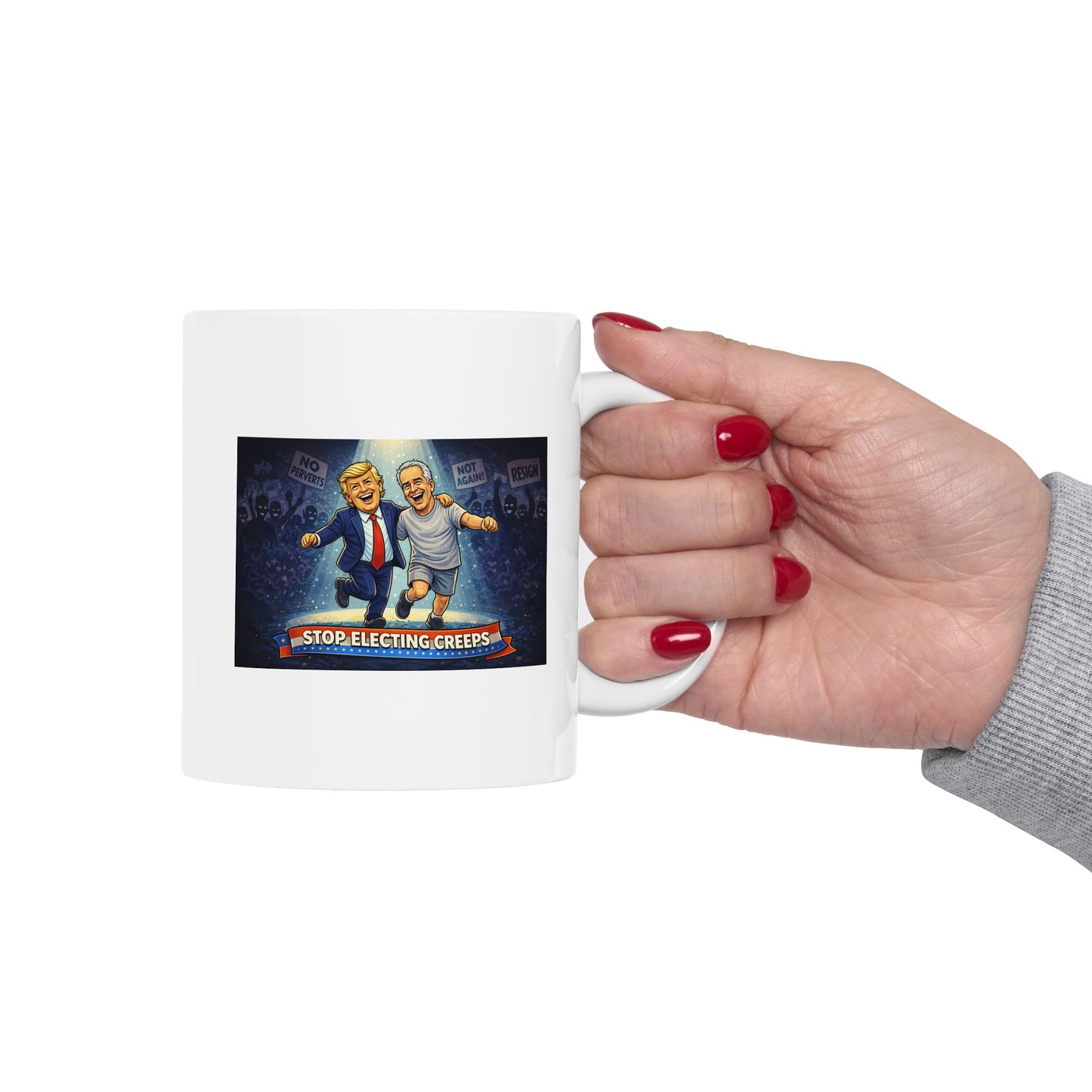 Ceramic Mug — Retro Neon Motorcycle Nightscape Coffee Cup (11oz, 15oz)