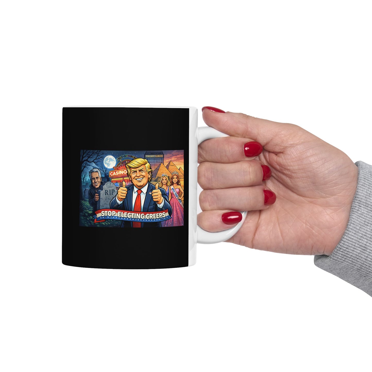 Celestial Goddess Ceramic Mug — Mystical Moon & Sun Art Coffee Cup (11oz/15oz)