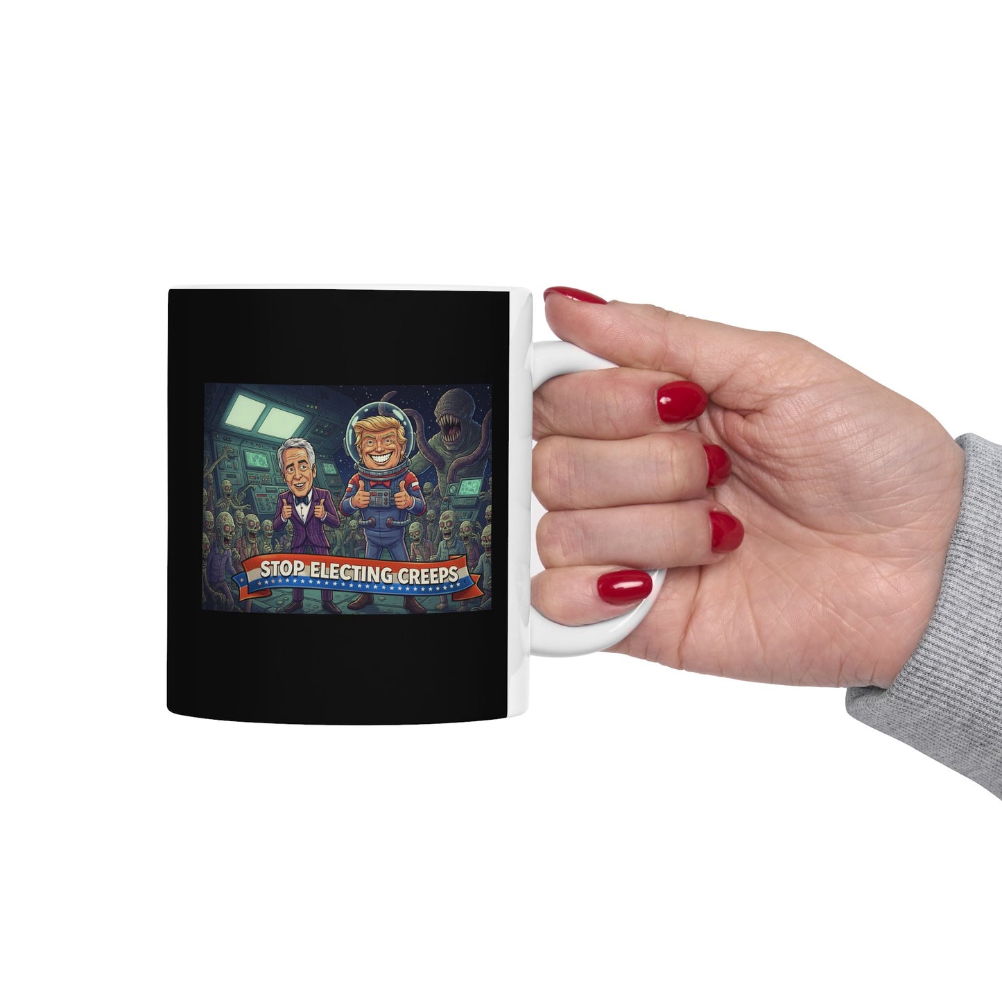 Coffee Mug - Retro Arcade Skeletons Gaming Scene (11oz/15oz)
