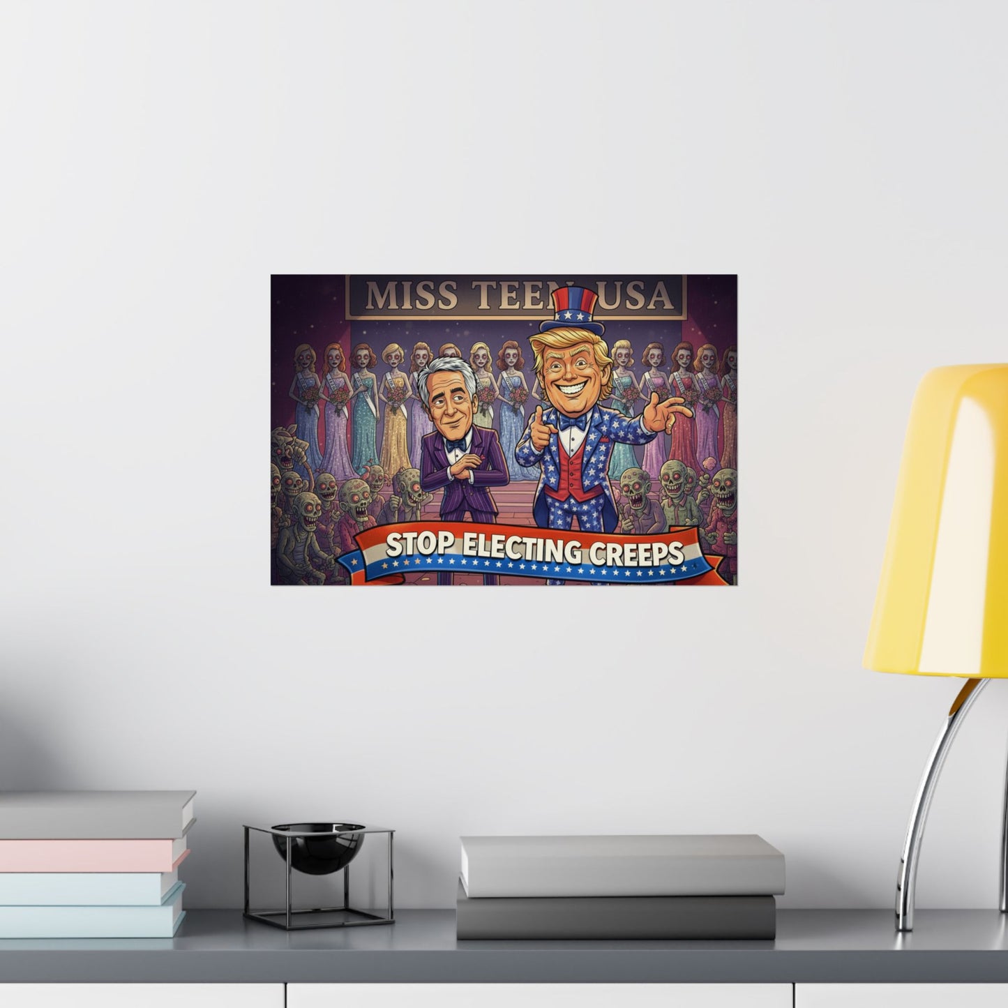 Matte Horizontal Poster — “Stop Electing Creeps” Political Satire Art
