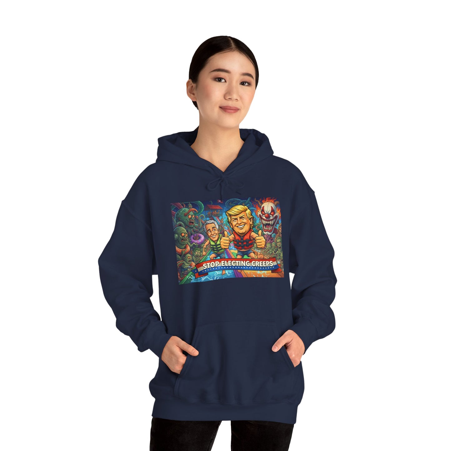 Stop Selecting Creeps Hoodie — Satirical Political Graphic Pullover
