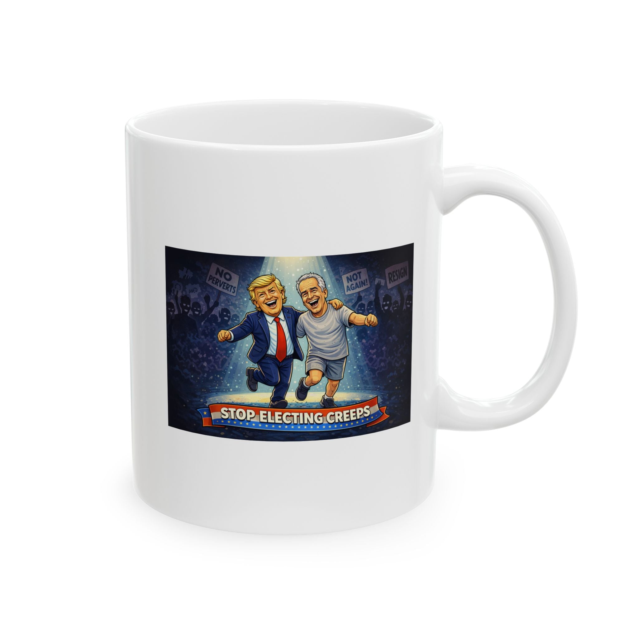 Ceramic Mug — Retro Neon Motorcycle Nightscape Coffee Cup (11oz, 15oz)