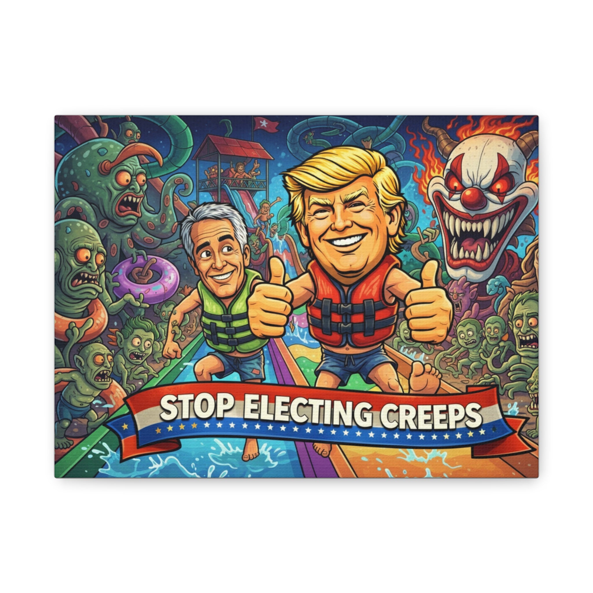 Matte Canvas Print - "Stop Electing Creeps" Political Art