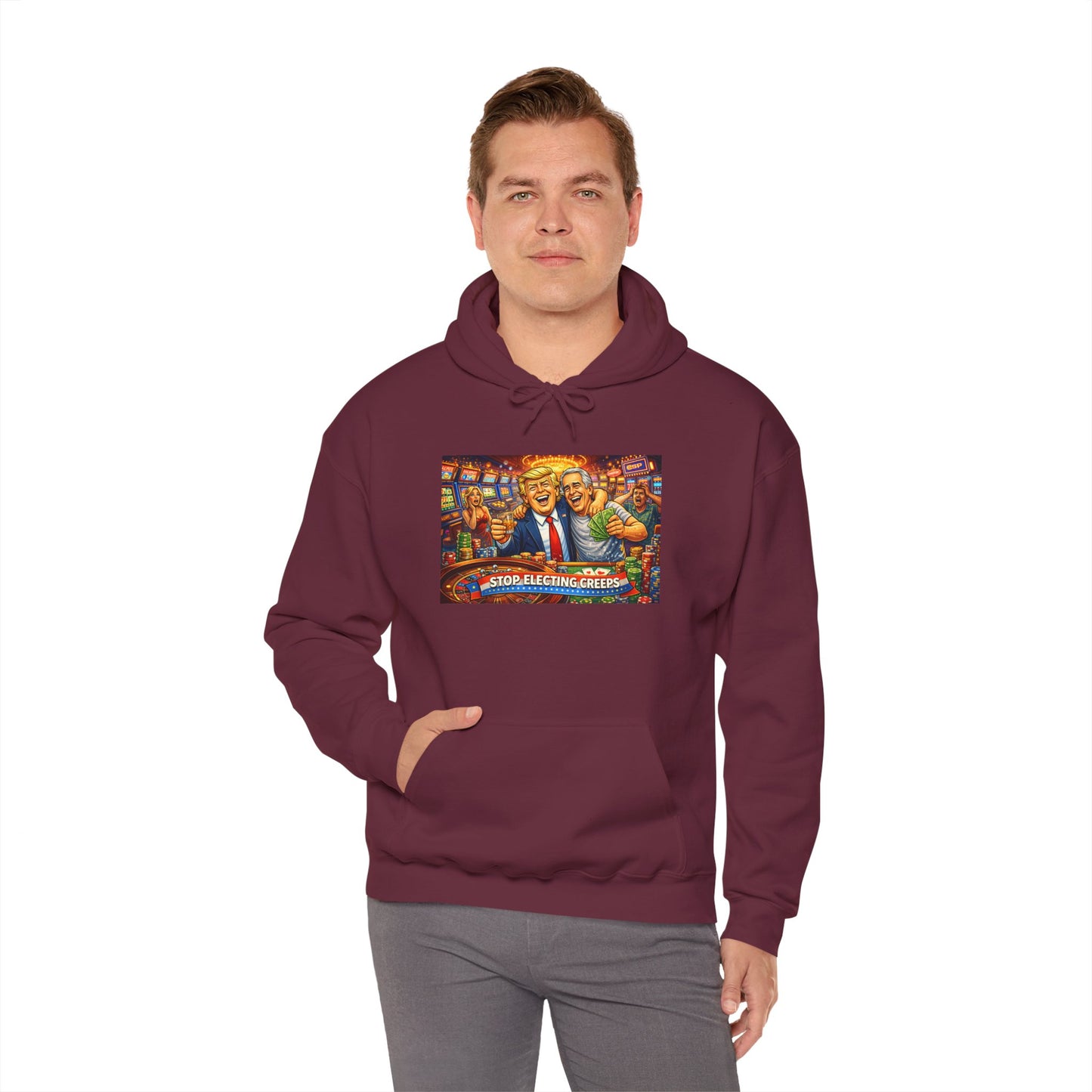 Political Parody Hoodie — 'Stop Blanching Beer' Colorful Satire Design