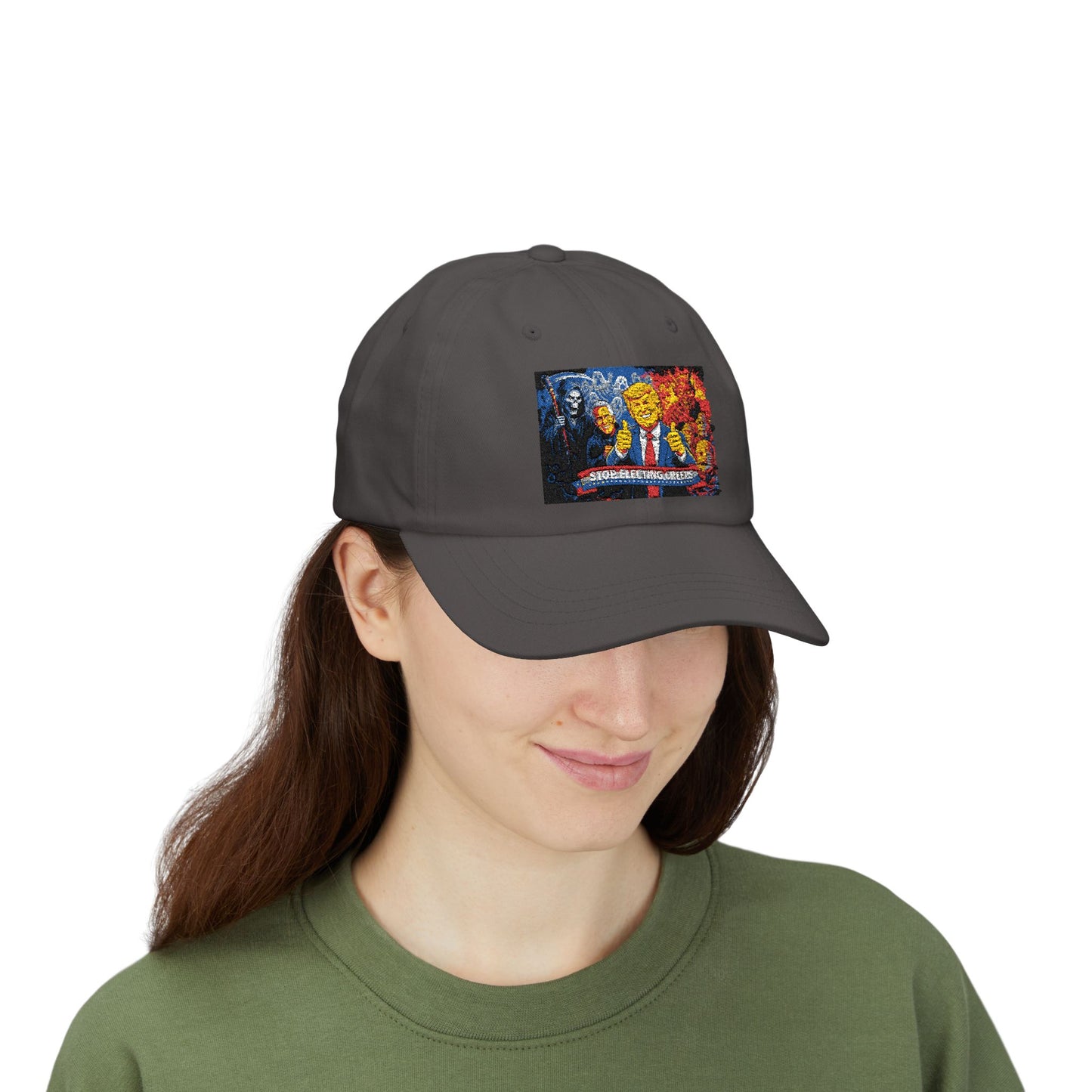 Dad Cap - Cartoon Political Character Patch "Some Are Born Great"