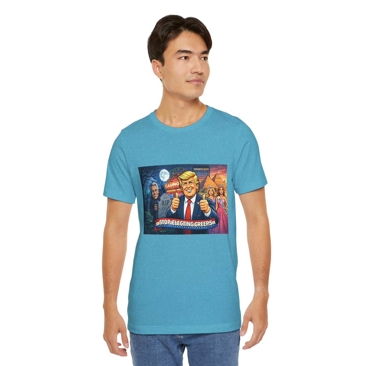 Stop Electing Creeps Tee — Satirical Political Graphic T‑Shirt