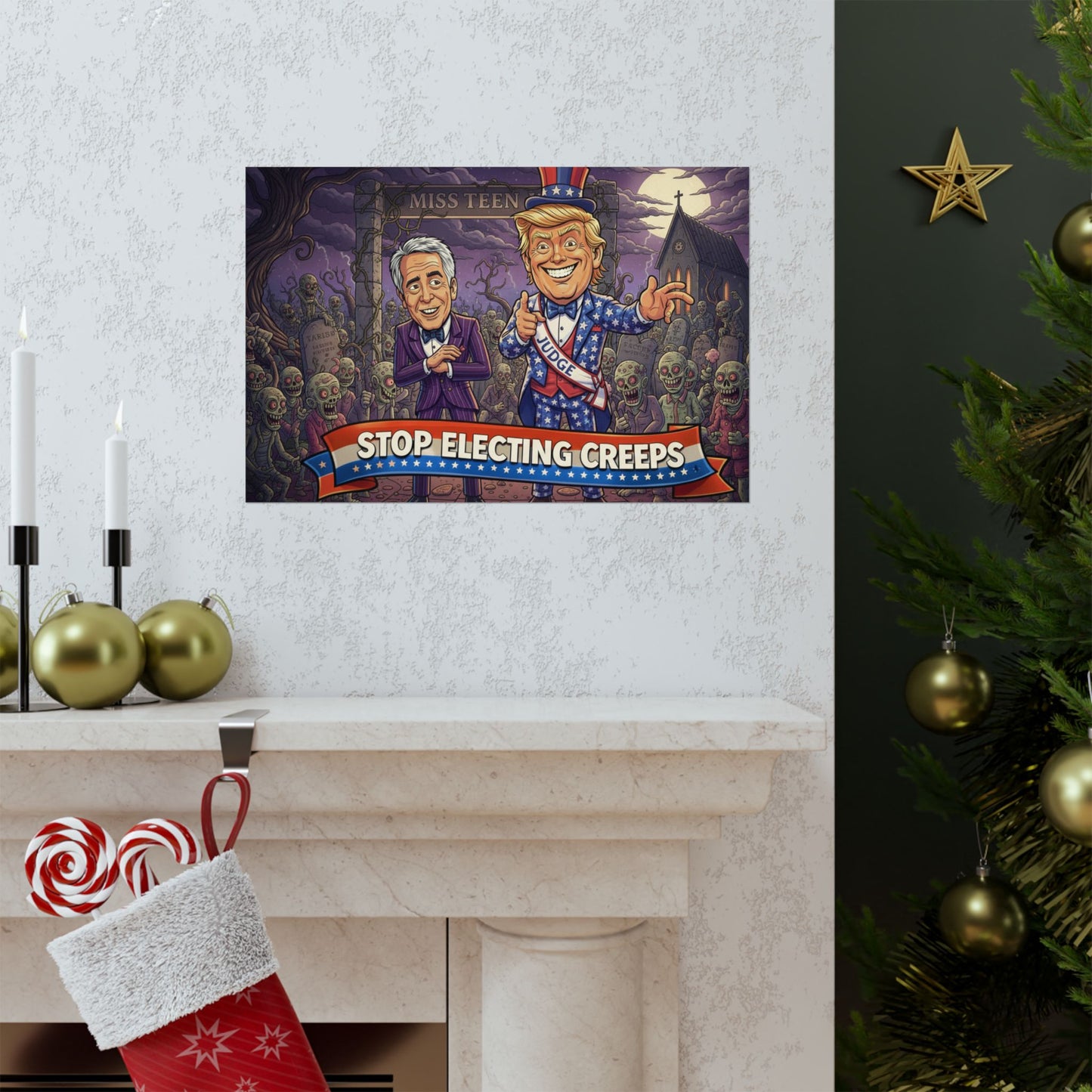 Matte Poster — "Stop Electing Creeps" Political Satire Wall Art