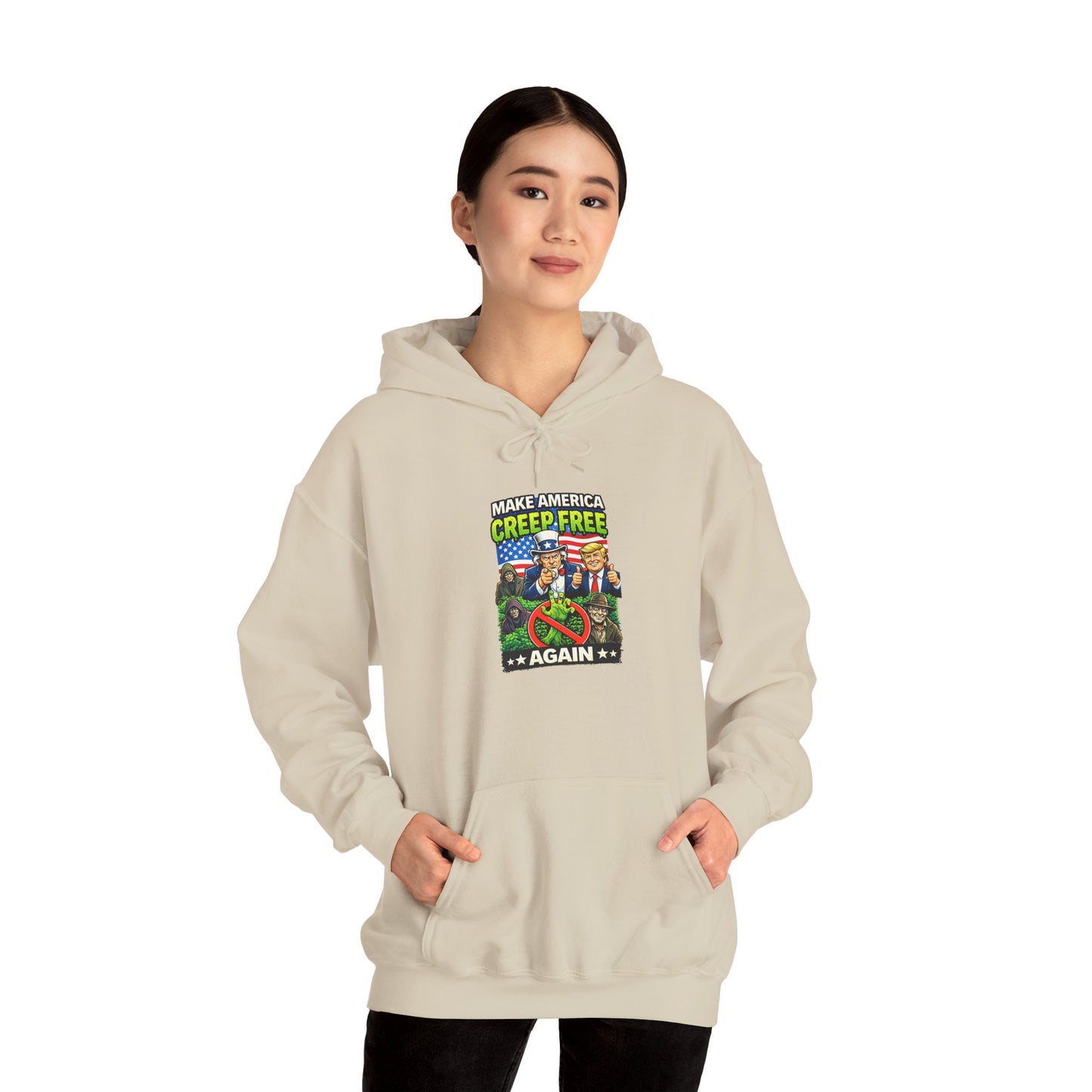 Hoodie — 'Creep-Free Again' Retro Horror Movie Poster Pullover