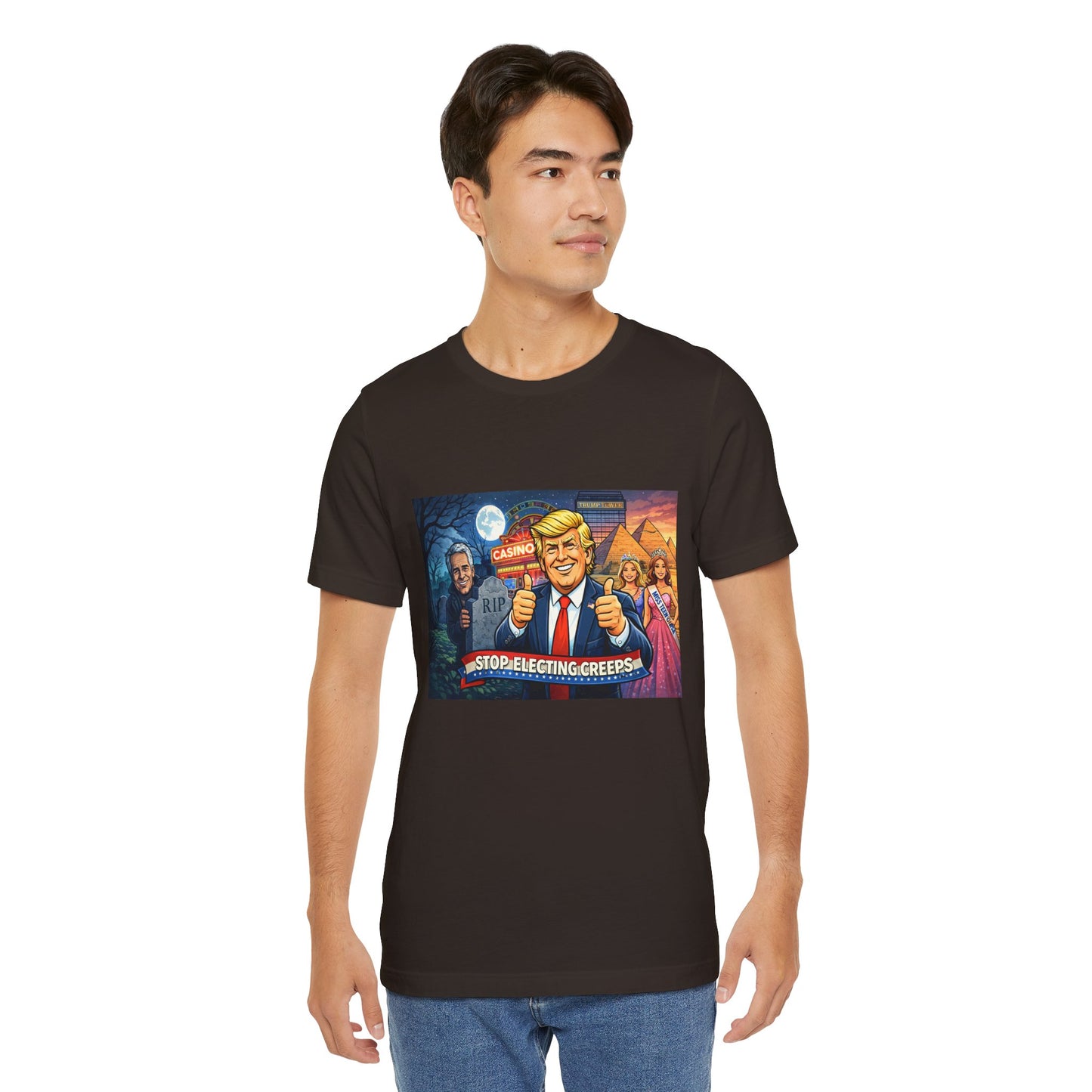 Stop Electing Creeps Tee — Satirical Political Graphic T‑Shirt