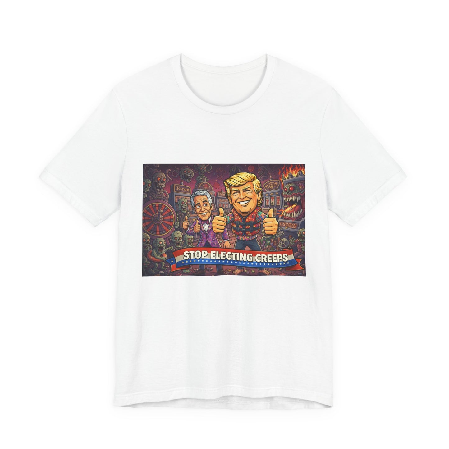 Political Satire Tee — "Stop Electing Creeps" Graphic Shirt