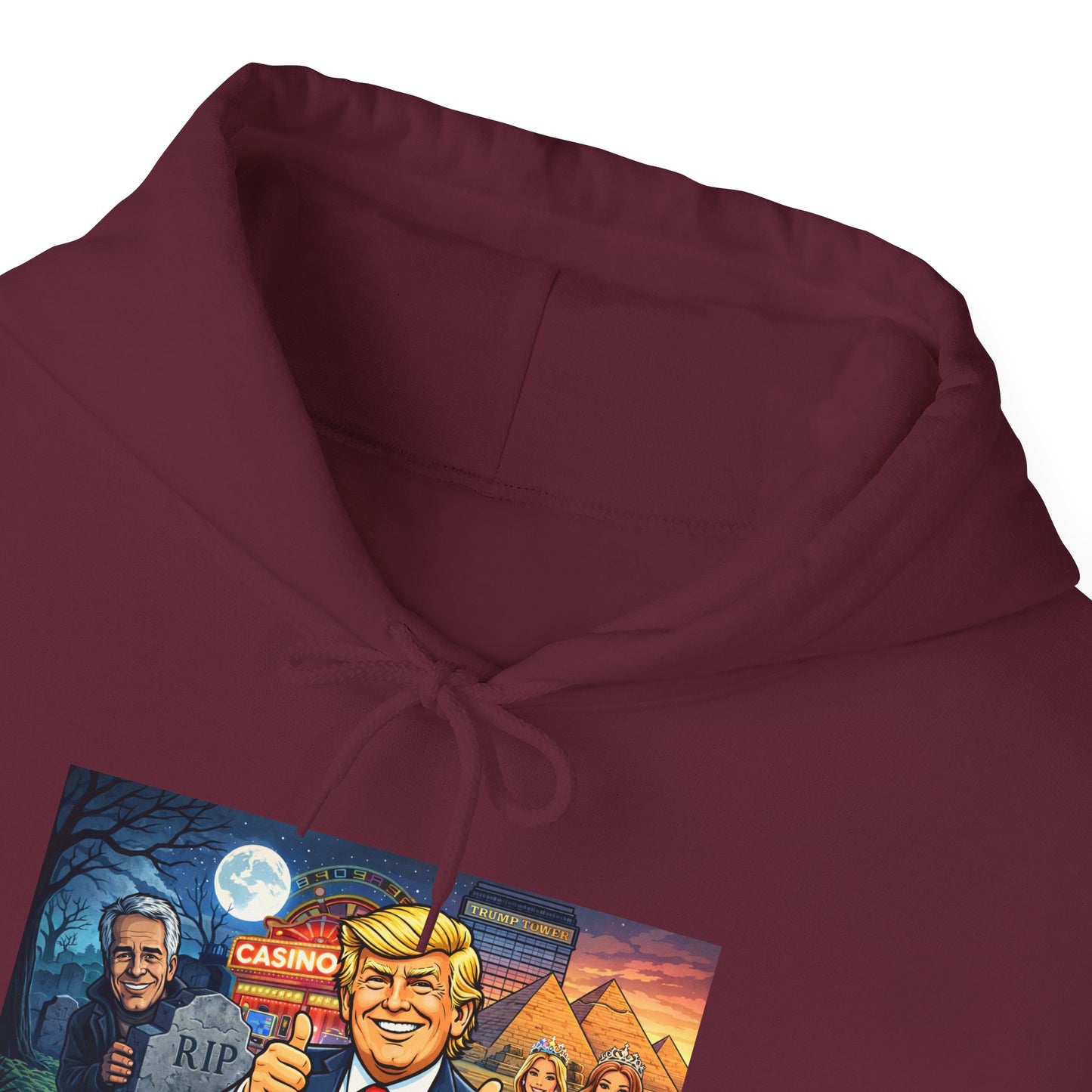 Political Hoodie — 'Make America Grateful' Cartoon Trump & Supporters Graphic Hoodie