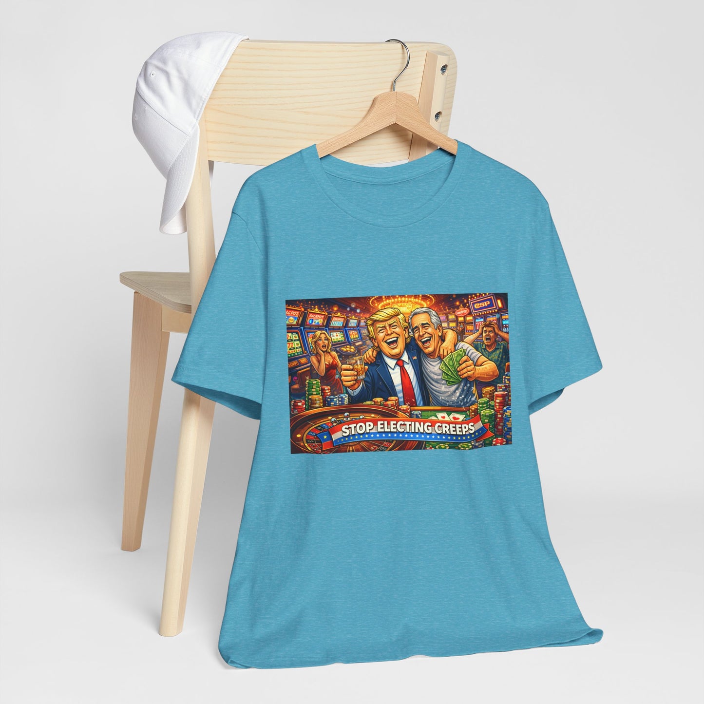 Stop Electing Creeps Graphic Tee — Political Satire T‑Shirt