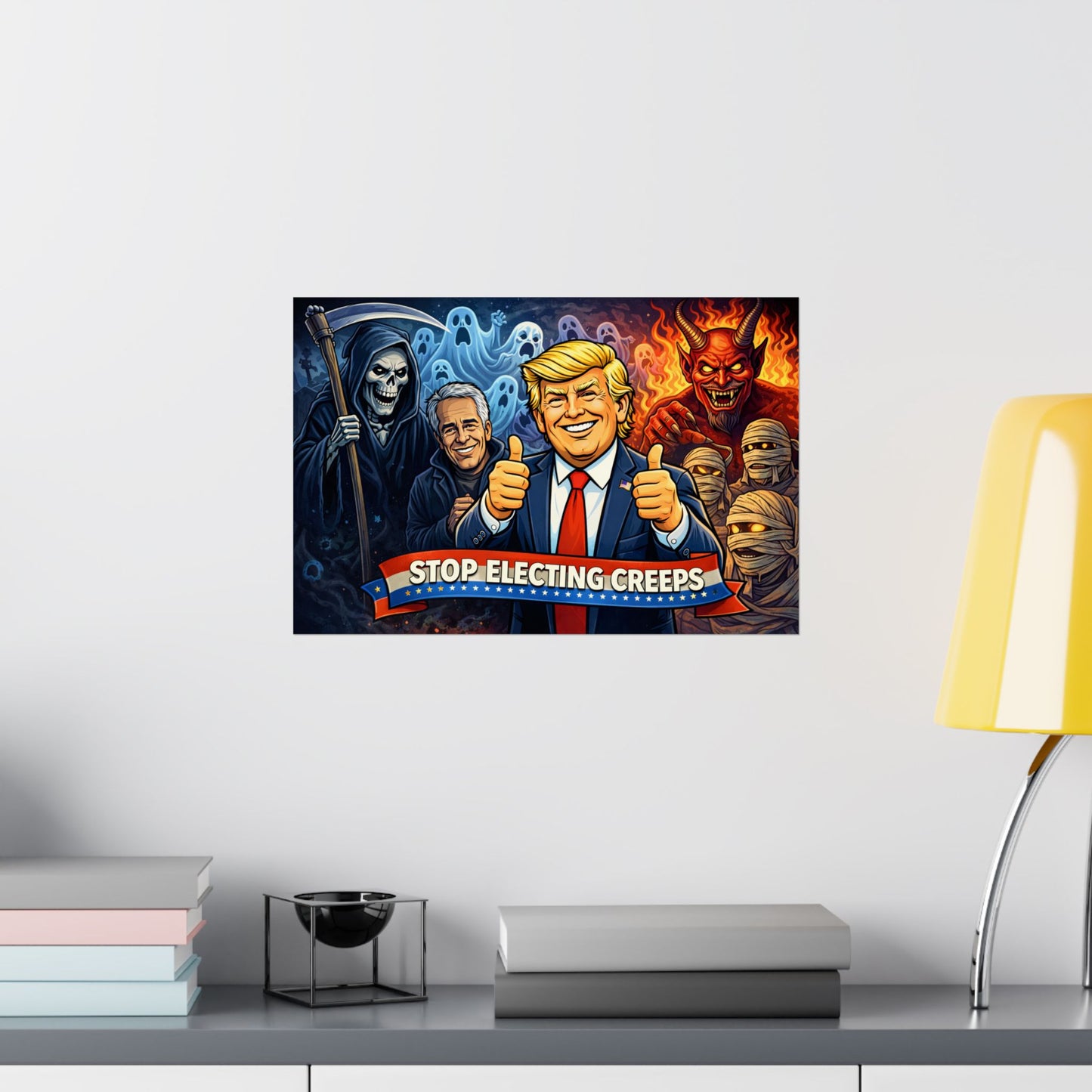 Matte Horizontal Poster — "Stop Electing Creeps" Political Satire Print