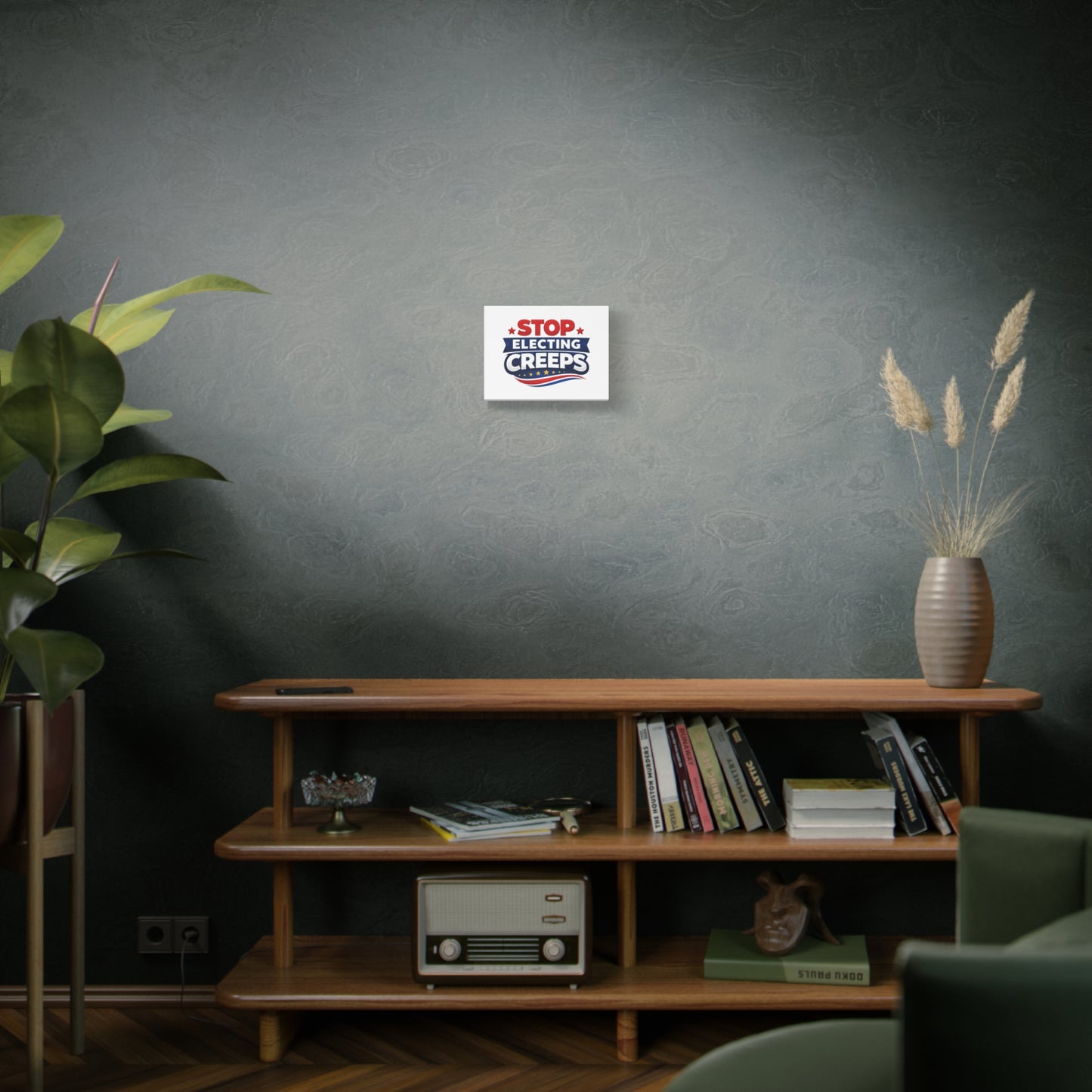 Stop Electing Creeps Matte Stretched Canvas Wall Art