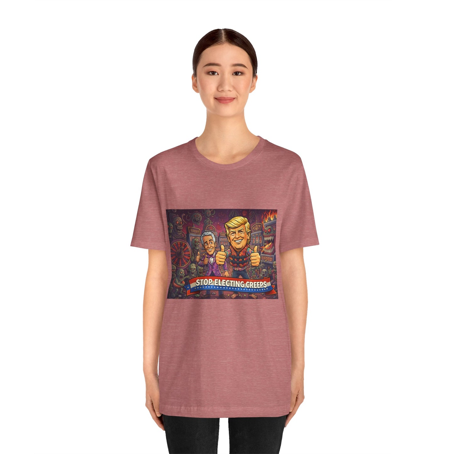 Political Satire Tee — "Stop Electing Creeps" Graphic Shirt