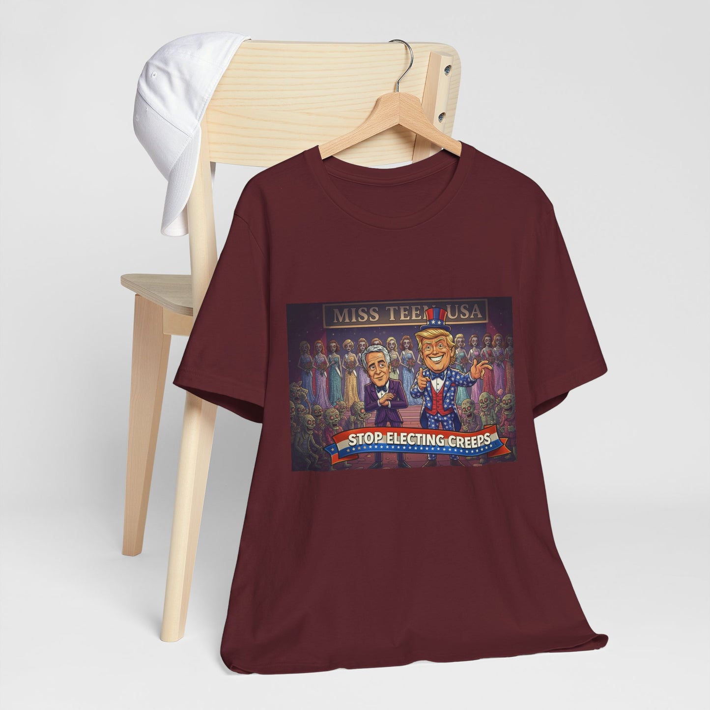 Political Satire Tee – "Stop Electing Creeps" Graphic Shirt