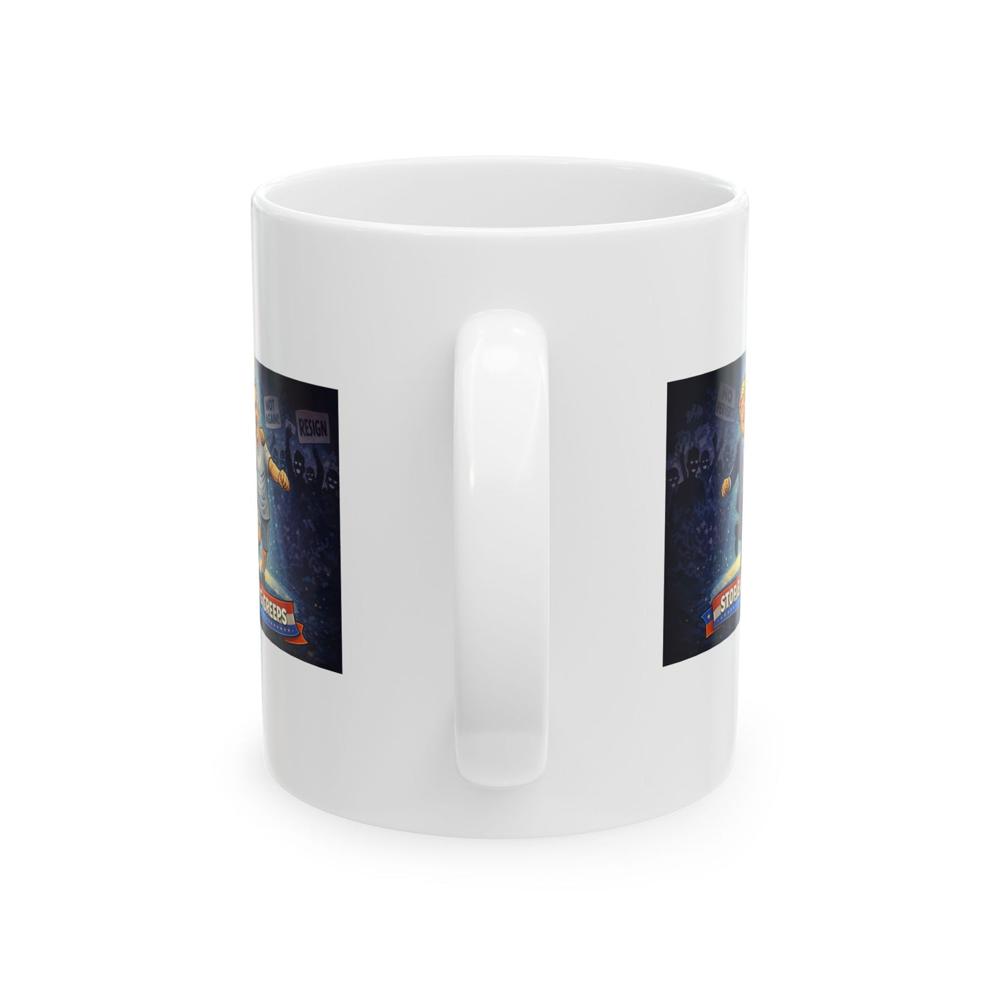 Ceramic Mug — Retro Neon Motorcycle Nightscape Coffee Cup (11oz, 15oz)
