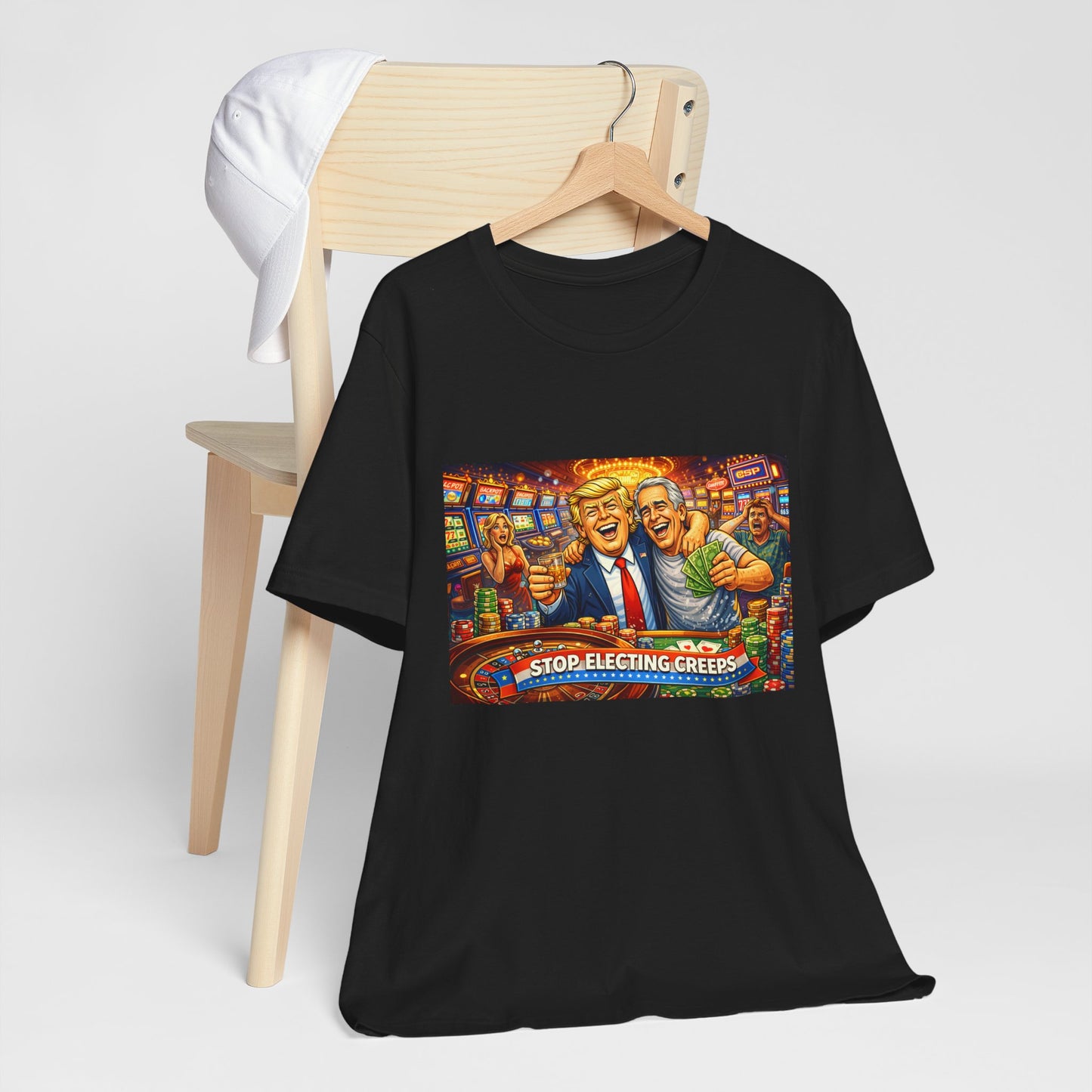 Stop Electing Creeps Graphic Tee — Political Satire T‑Shirt