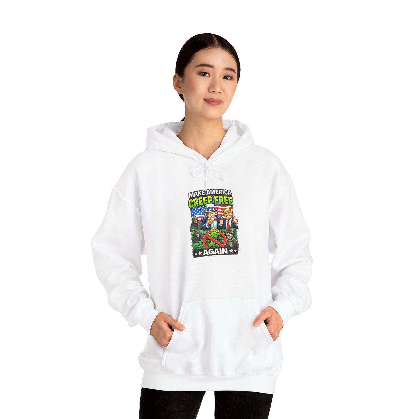 Hoodie — 'Creep-Free Again' Retro Horror Movie Poster Pullover