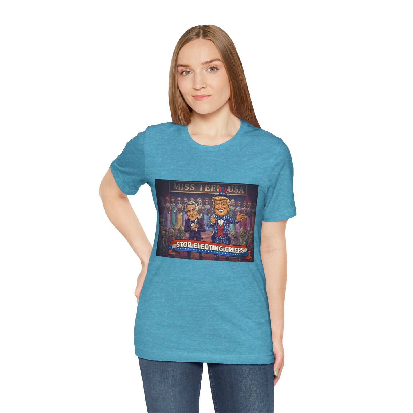 Political Satire Tee – "Stop Electing Creeps" Graphic Shirt