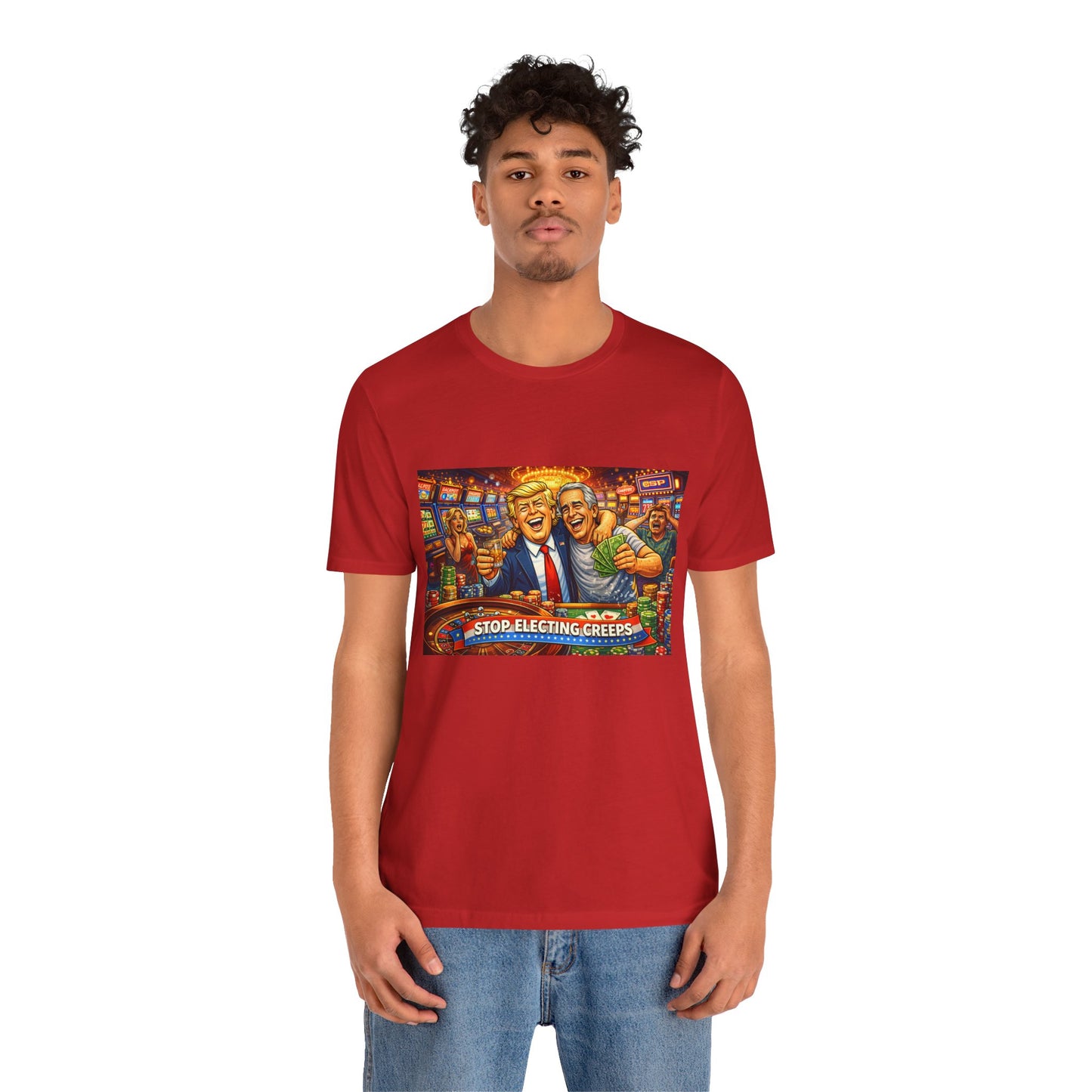Stop Electing Creeps Graphic Tee — Political Satire T‑Shirt