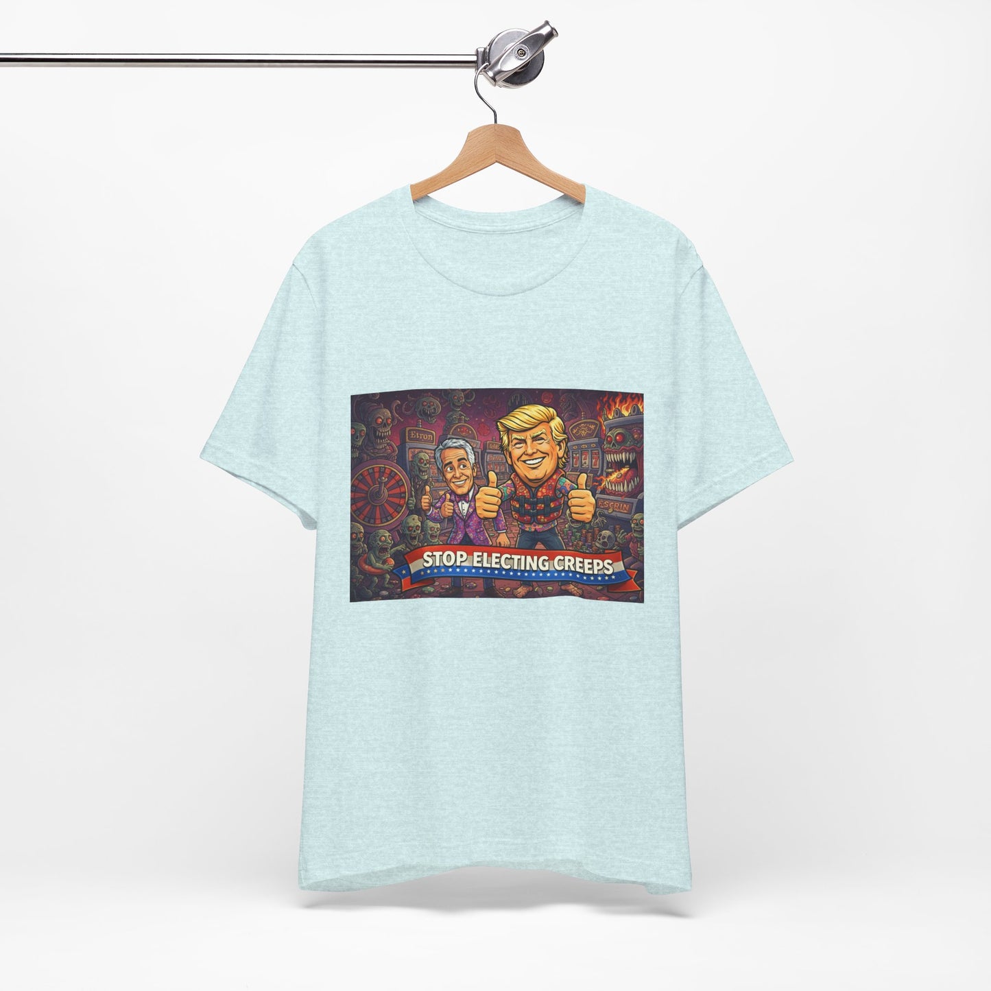 Political Satire Tee — "Stop Electing Creeps" Graphic Shirt