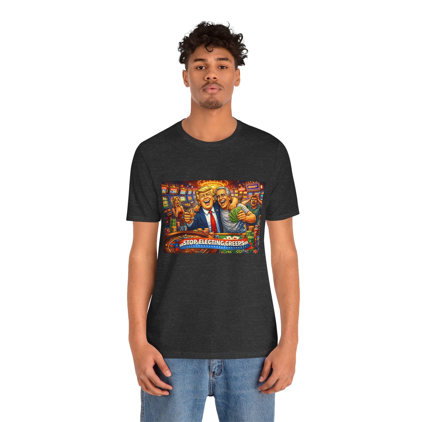 Stop Electing Creeps Graphic Tee — Political Satire T‑Shirt