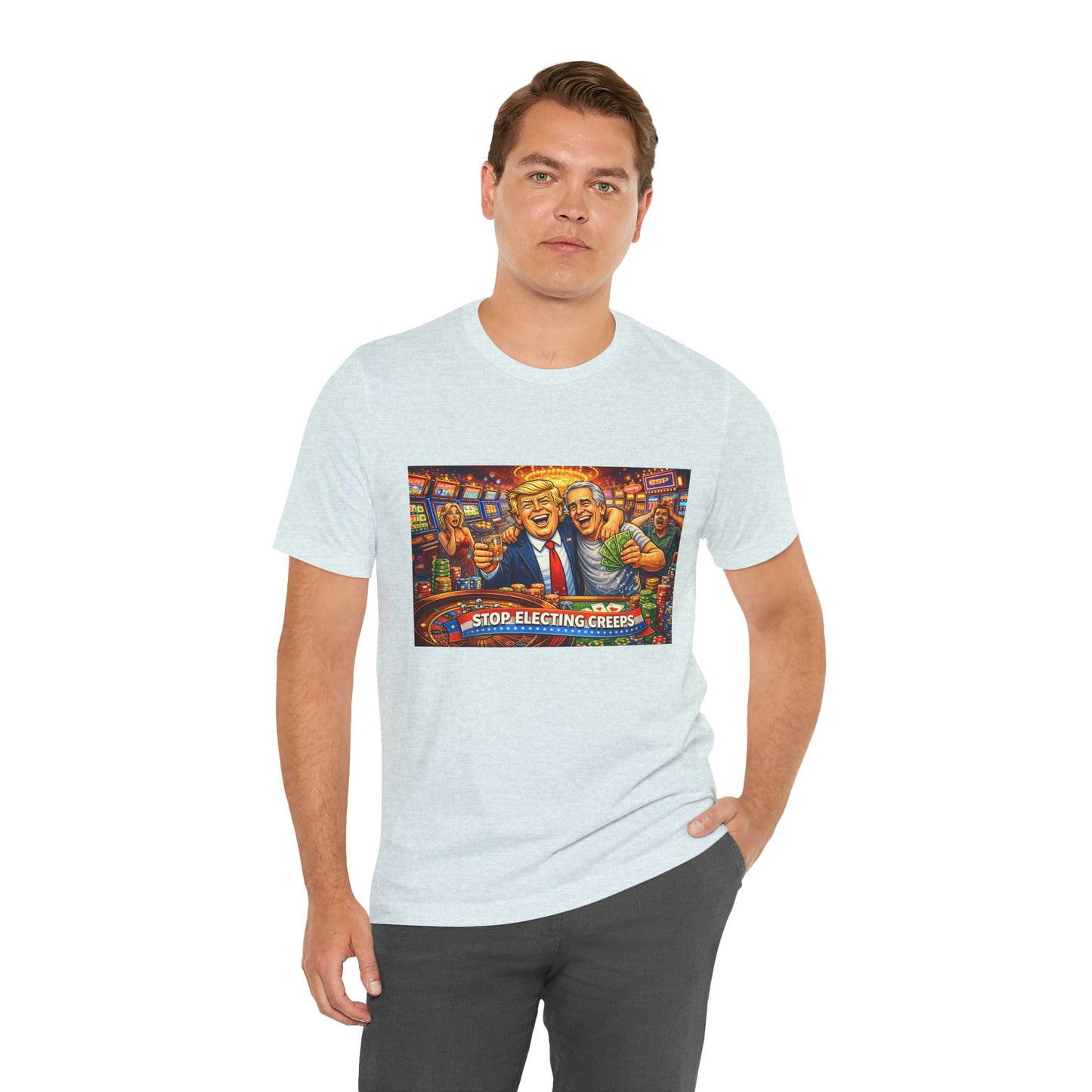 Stop Electing Creeps Graphic Tee — Political Satire T‑Shirt