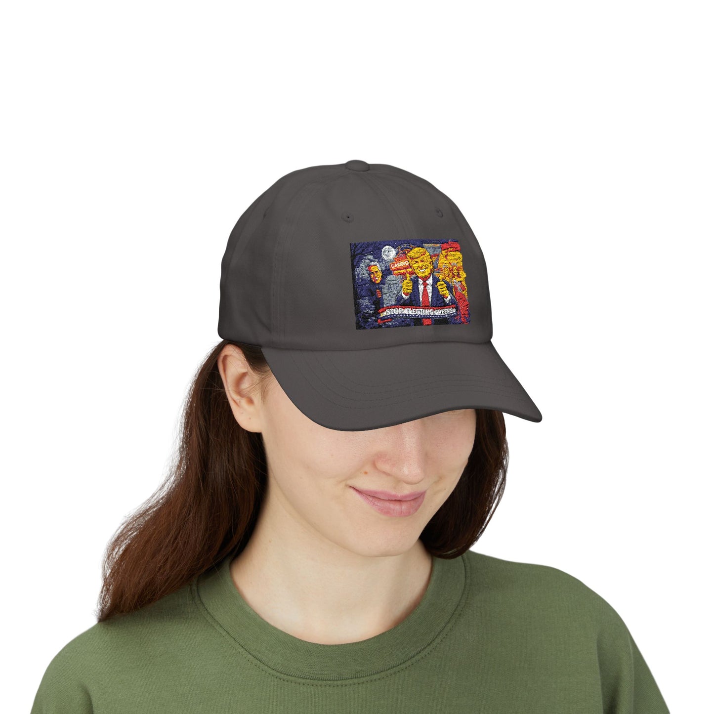 Dad Cap with Pixel Art Political Leader Design