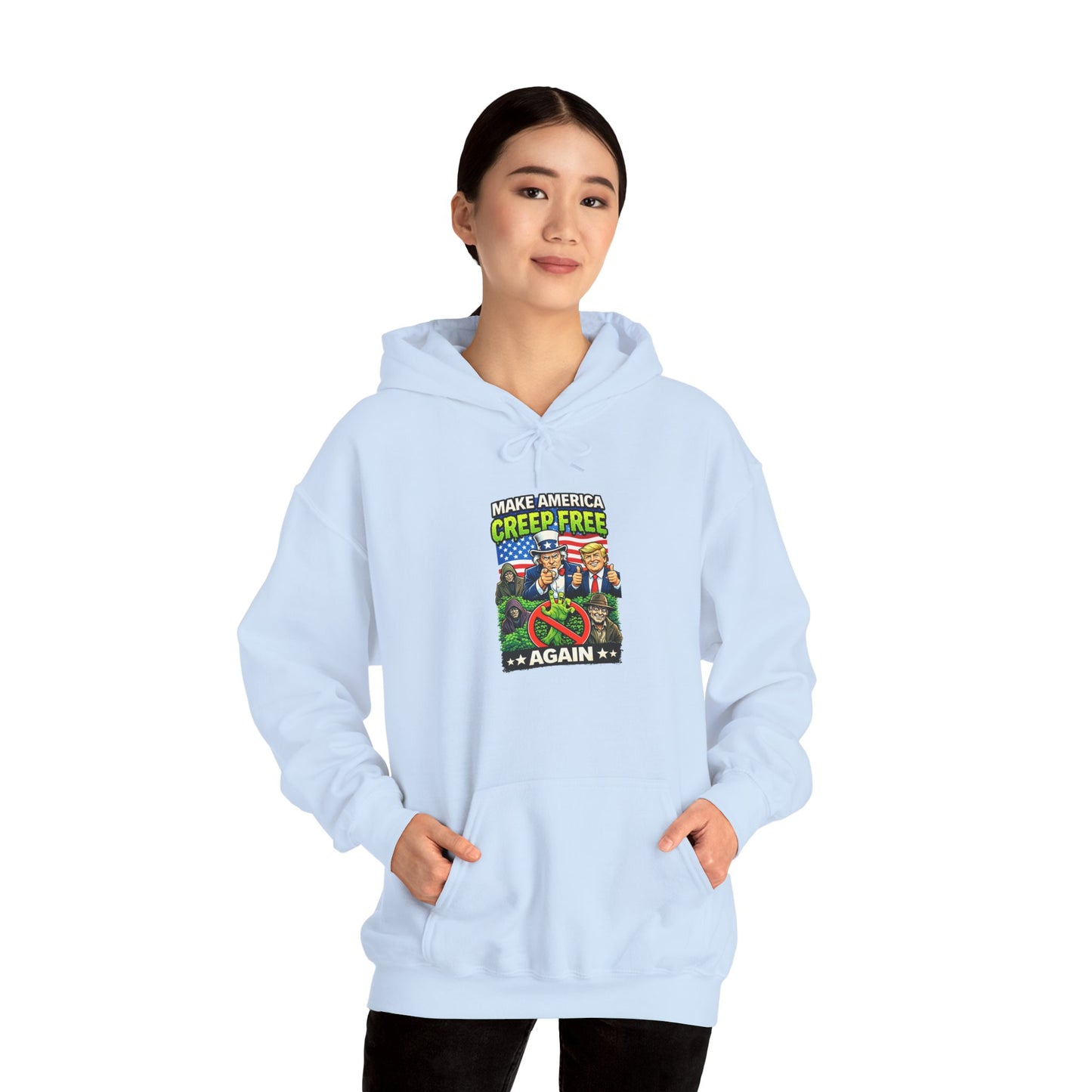 Hoodie — 'Creep-Free Again' Retro Horror Movie Poster Pullover