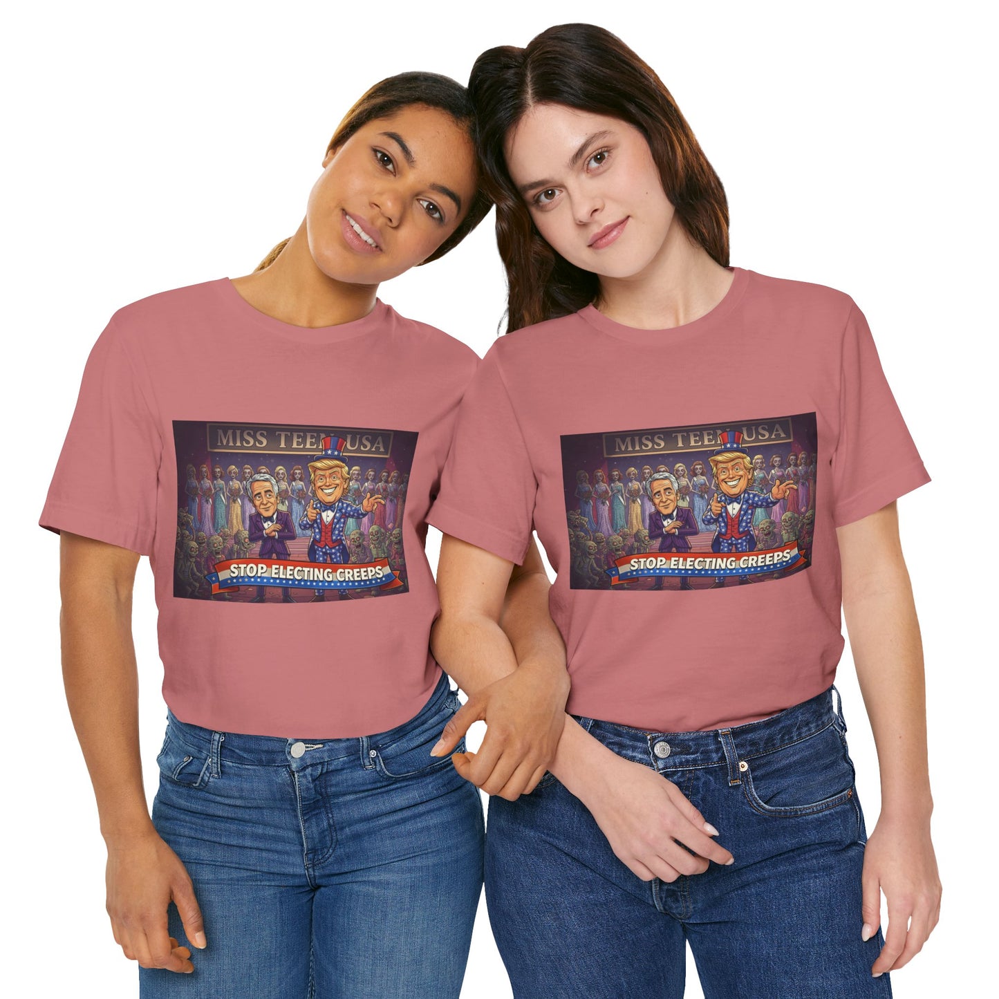 Political Satire Tee – "Stop Electing Creeps" Graphic Shirt