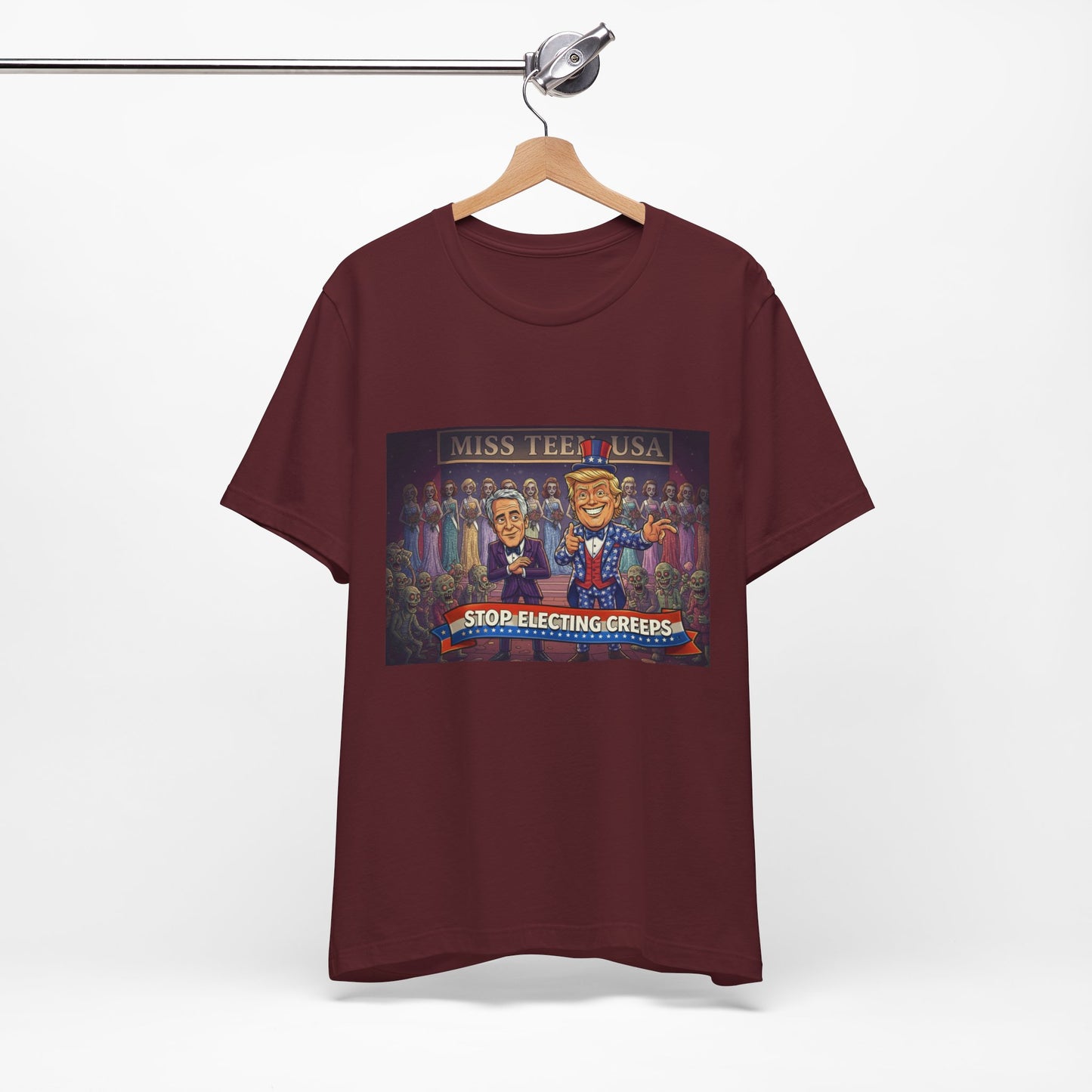 Political Satire Tee – "Stop Electing Creeps" Graphic Shirt