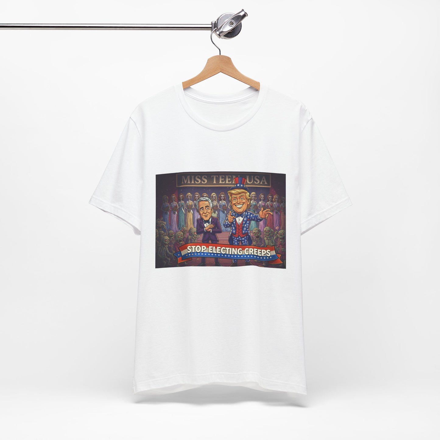 Political Satire Tee – "Stop Electing Creeps" Graphic Shirt