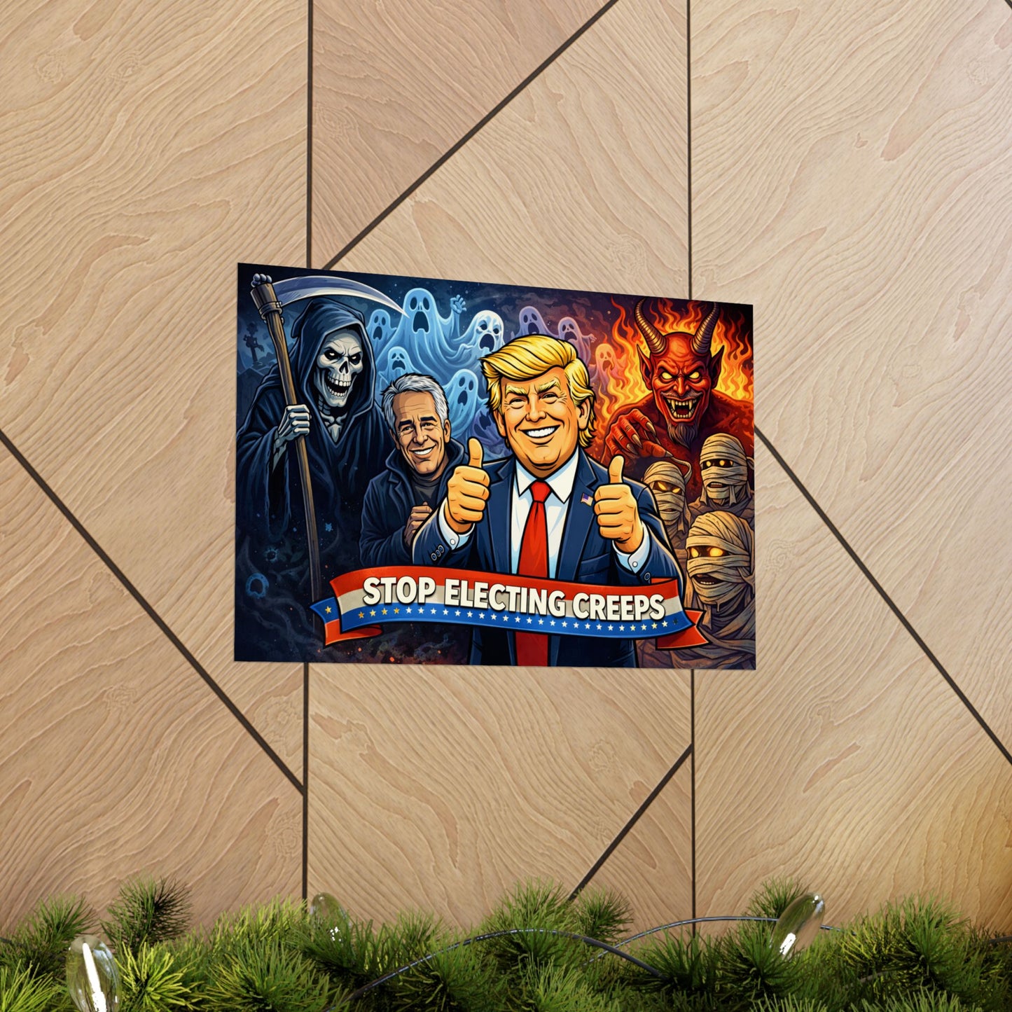 Matte Horizontal Poster — "Stop Electing Creeps" Political Satire Print