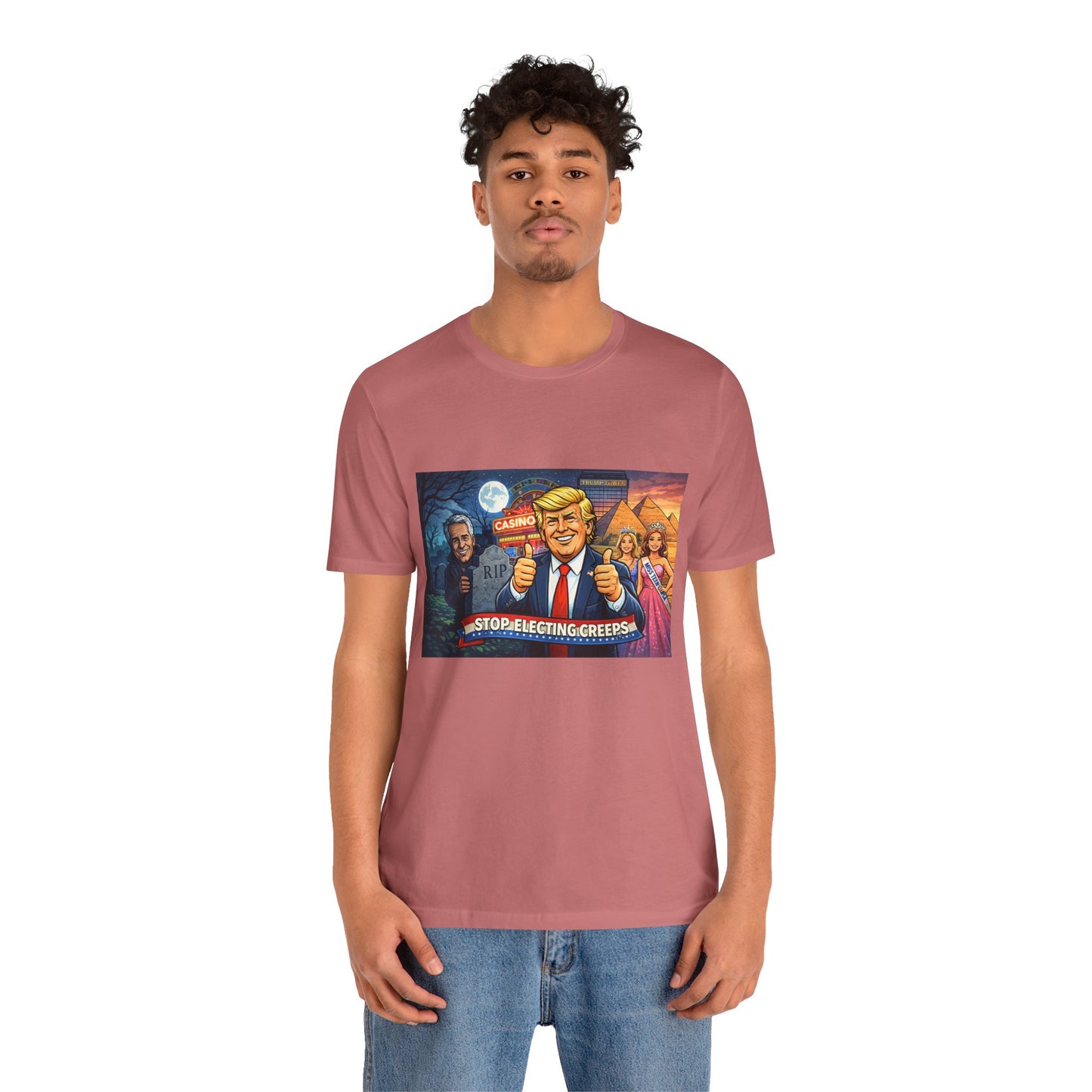 Stop Electing Creeps Tee — Satirical Political Graphic T‑Shirt