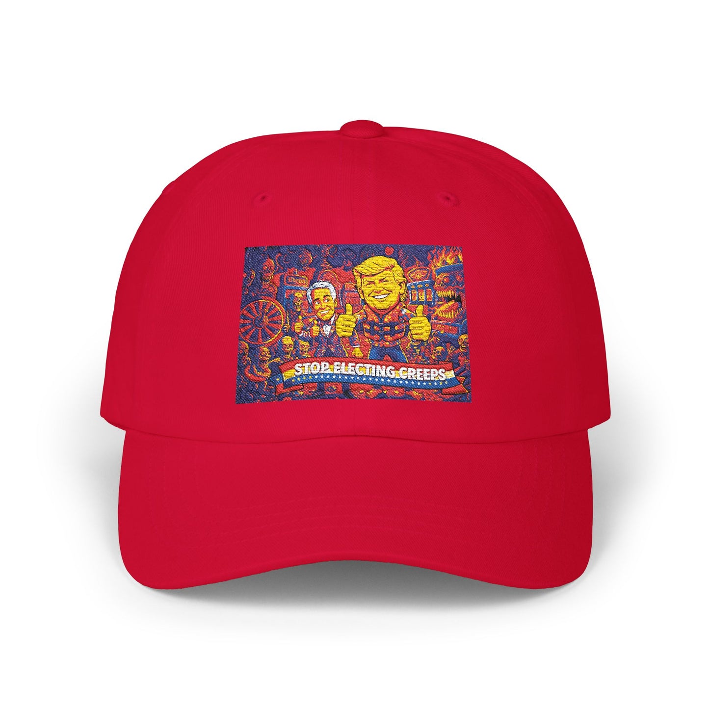 Dad Cap — Colorful Mosaic Cartoon Patch "Doing A Racing Green"