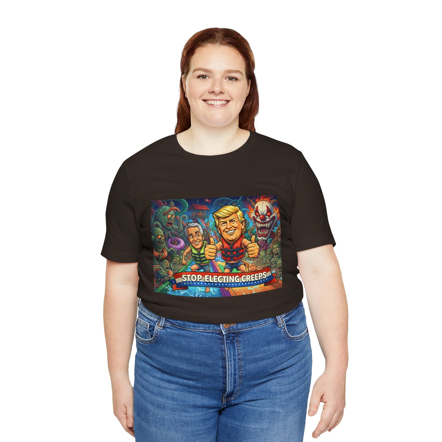 Political Graphic Tee — "Stop Electing Creeps" Bold Protest T‑Shirt