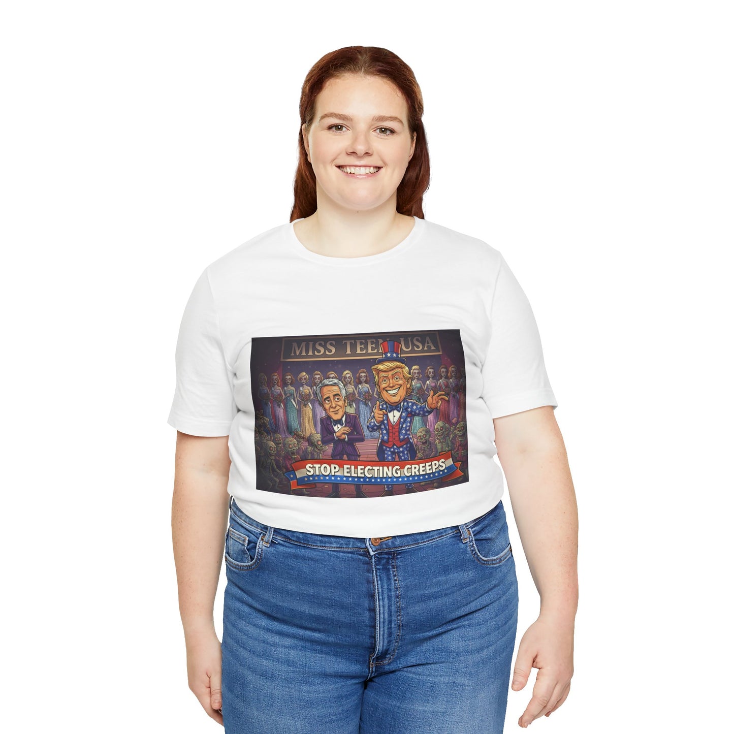 Political Satire Tee – "Stop Electing Creeps" Graphic Shirt