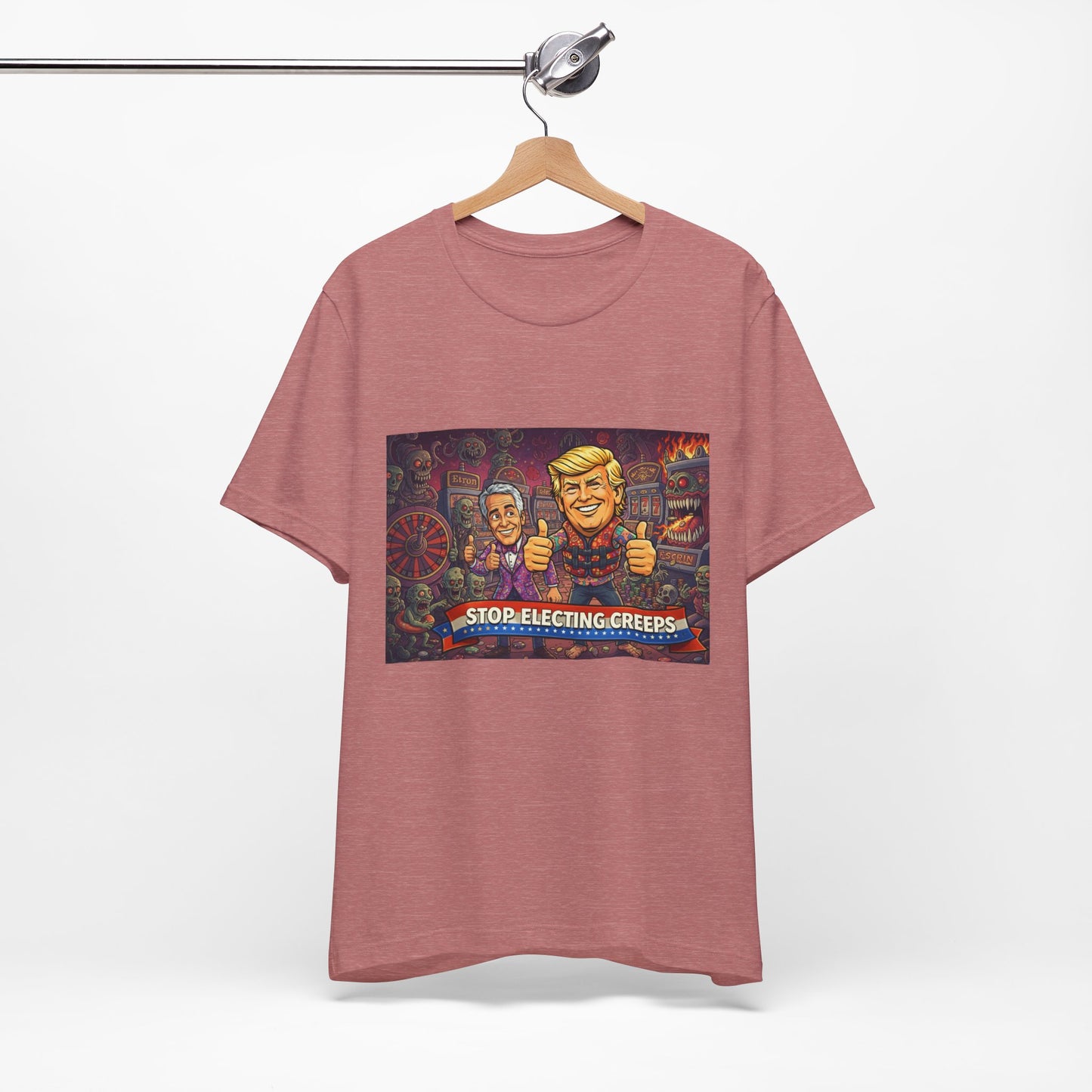 Political Satire Tee — "Stop Electing Creeps" Graphic Shirt
