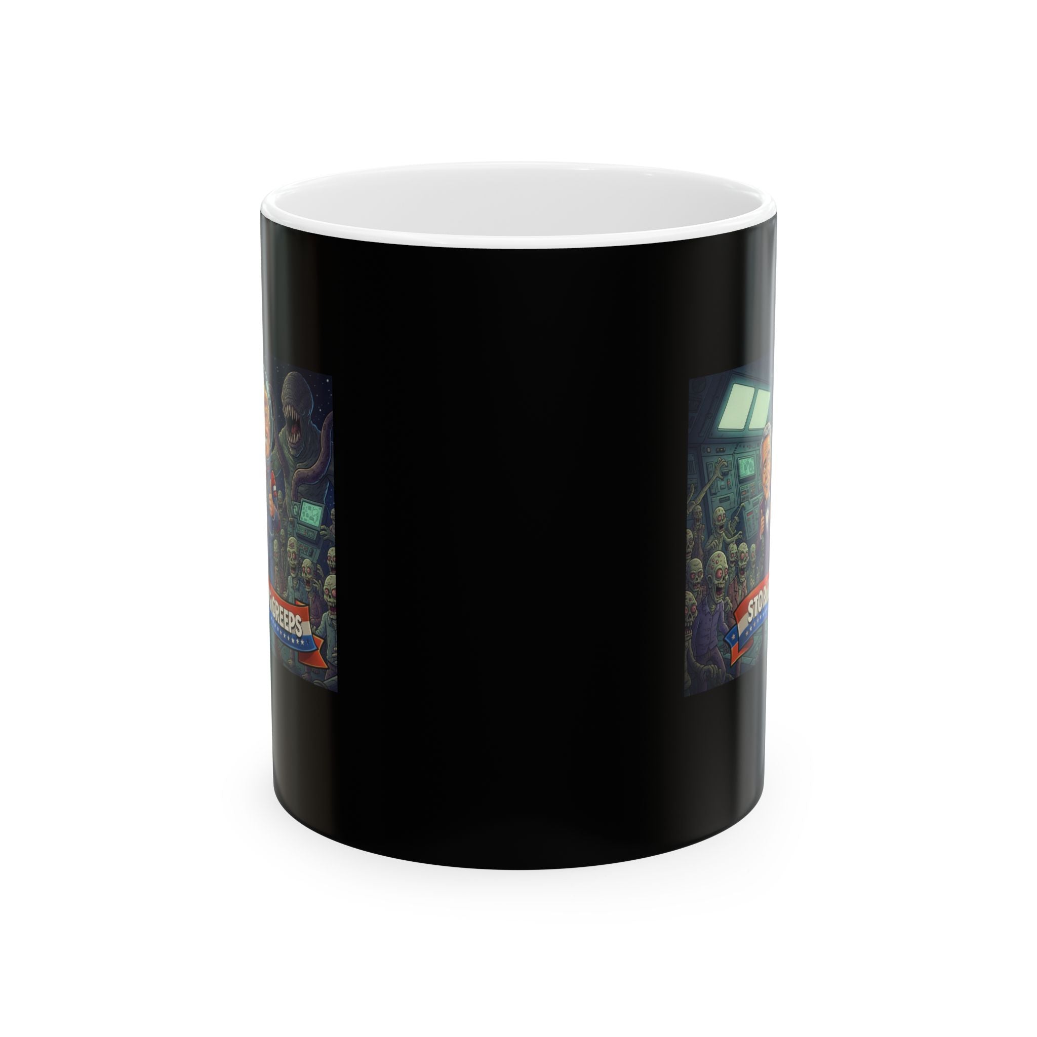 Coffee Mug - Retro Arcade Skeletons Gaming Scene (11oz/15oz)