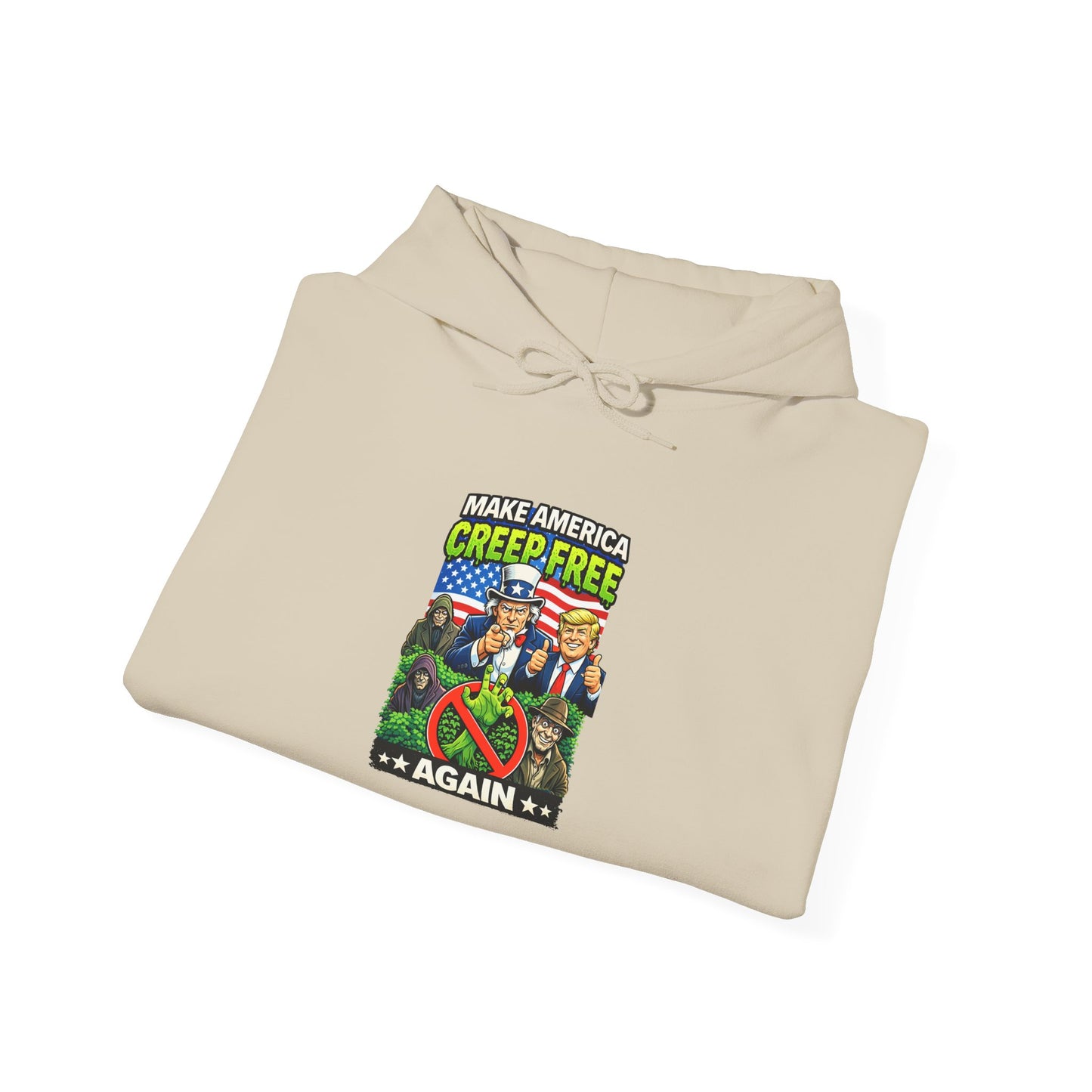 Hoodie — 'Creep-Free Again' Retro Horror Movie Poster Pullover