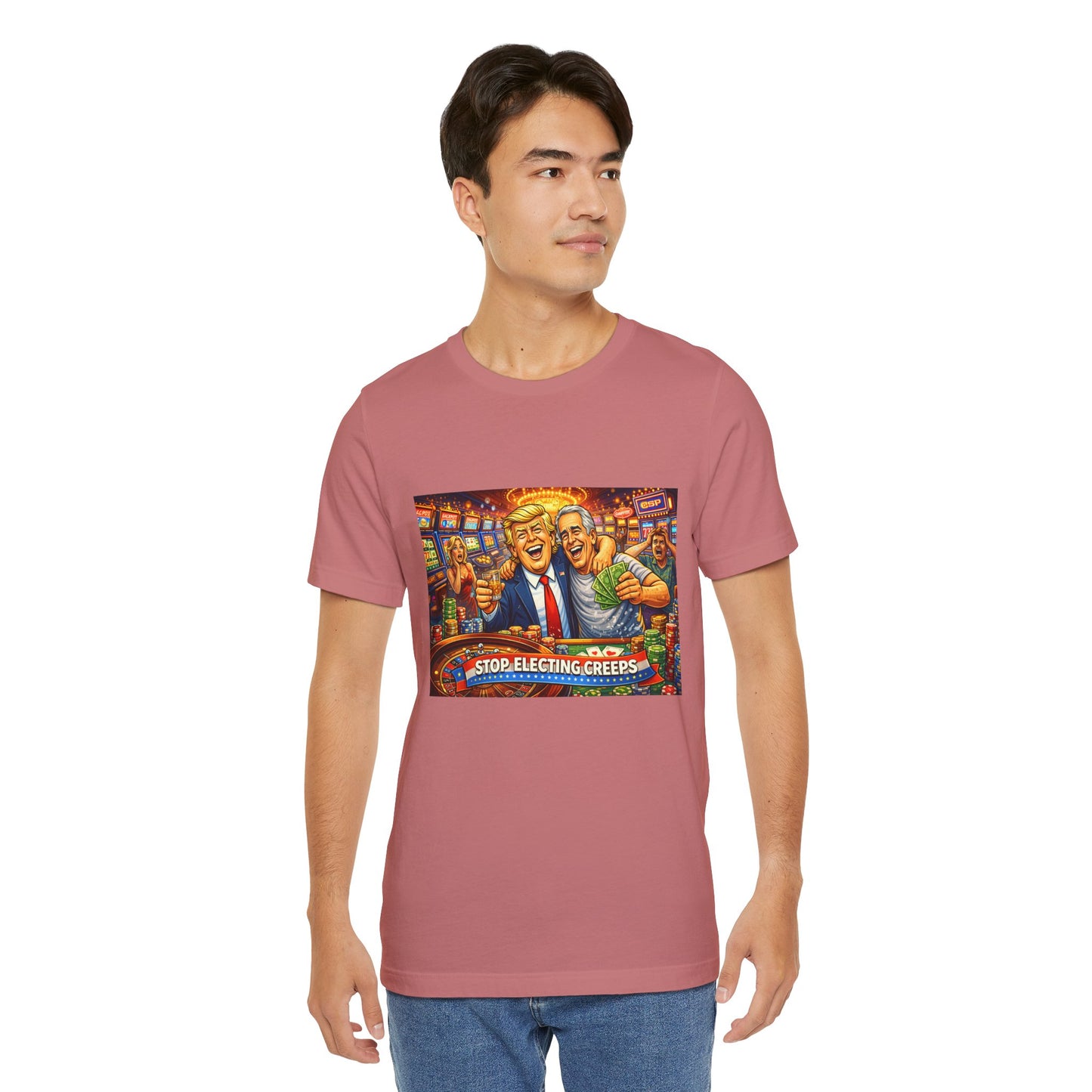 Stop Electing Creeps Graphic Tee — Political Satire T‑Shirt