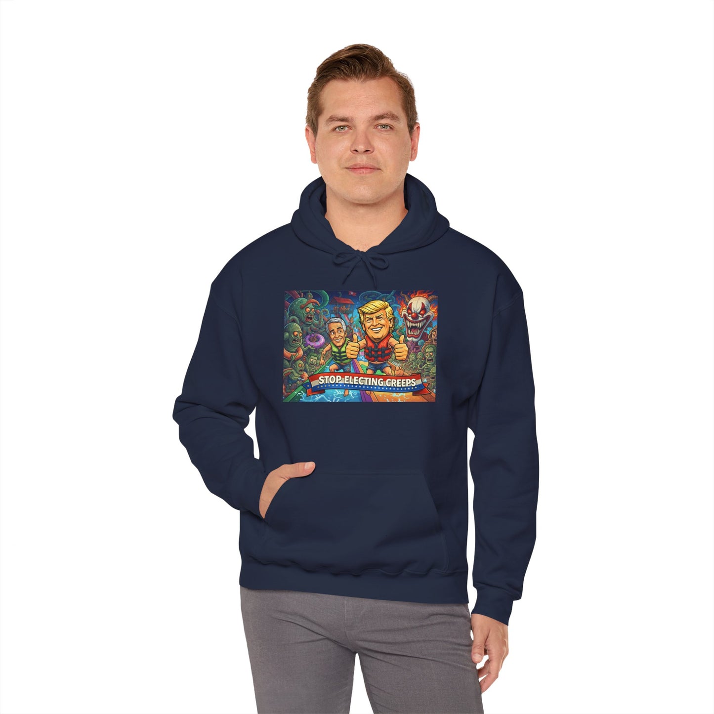 Stop Selecting Creeps Hoodie — Satirical Political Graphic Pullover