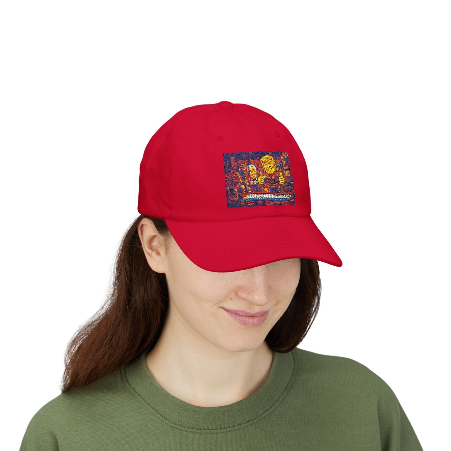 Dad Cap — Colorful Mosaic Cartoon Patch "Doing A Racing Green"