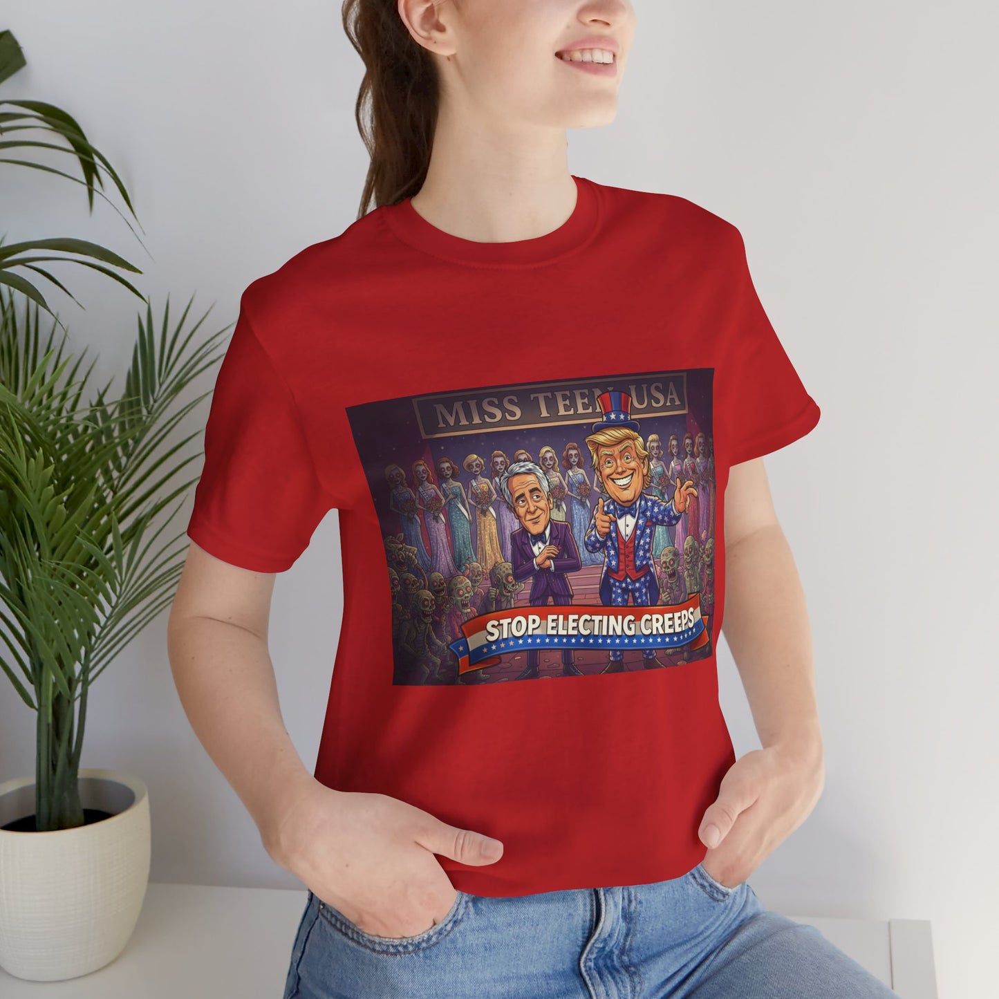Political Satire Tee – "Stop Electing Creeps" Graphic Shirt