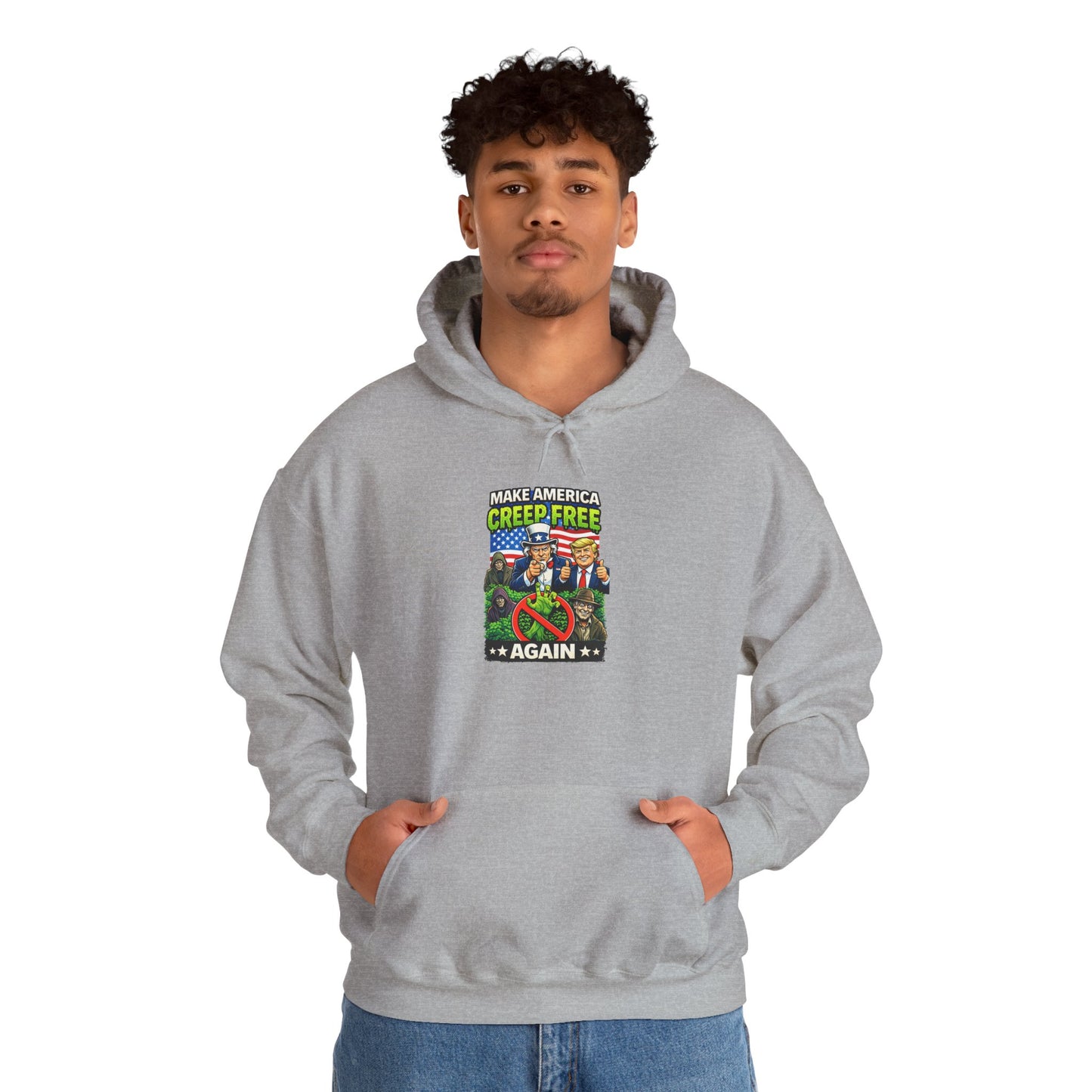 Hoodie — 'Creep-Free Again' Retro Horror Movie Poster Pullover