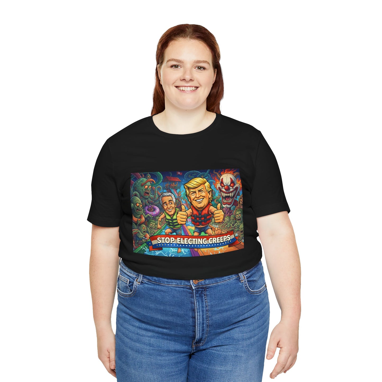 Political Graphic Tee — "Stop Electing Creeps" Bold Protest T‑Shirt