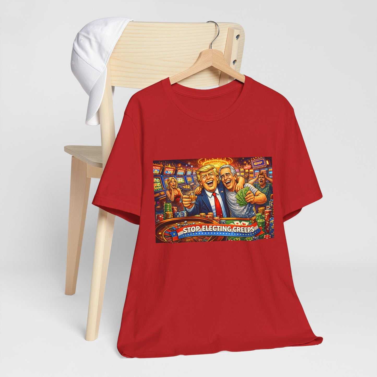 Stop Electing Creeps Graphic Tee — Political Satire T‑Shirt