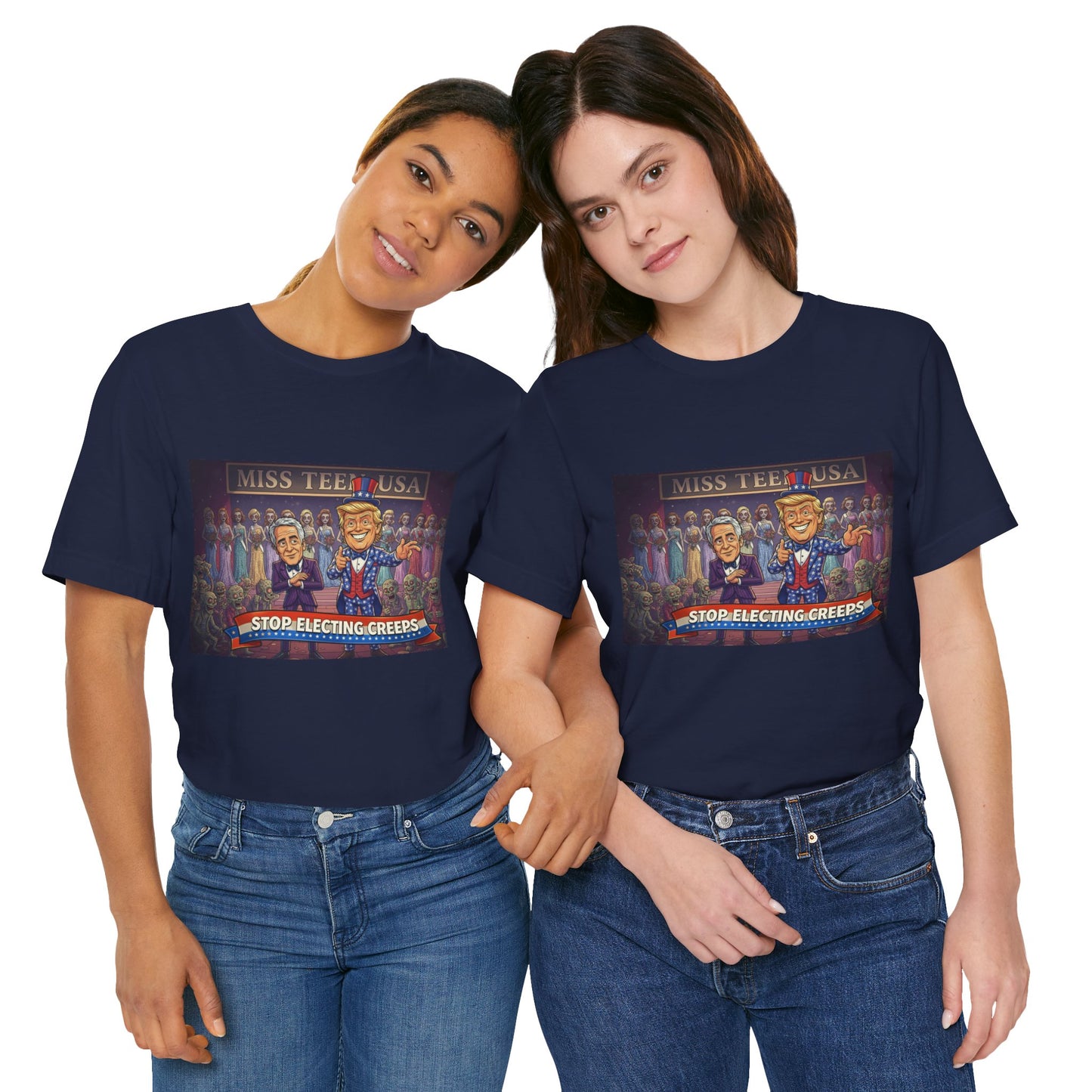 Political Satire Tee – "Stop Electing Creeps" Graphic Shirt