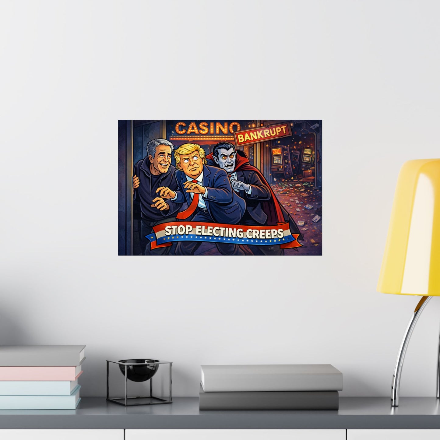 Matte Horizontal Poster — “Stop Electing Creeps” Political Satire Art